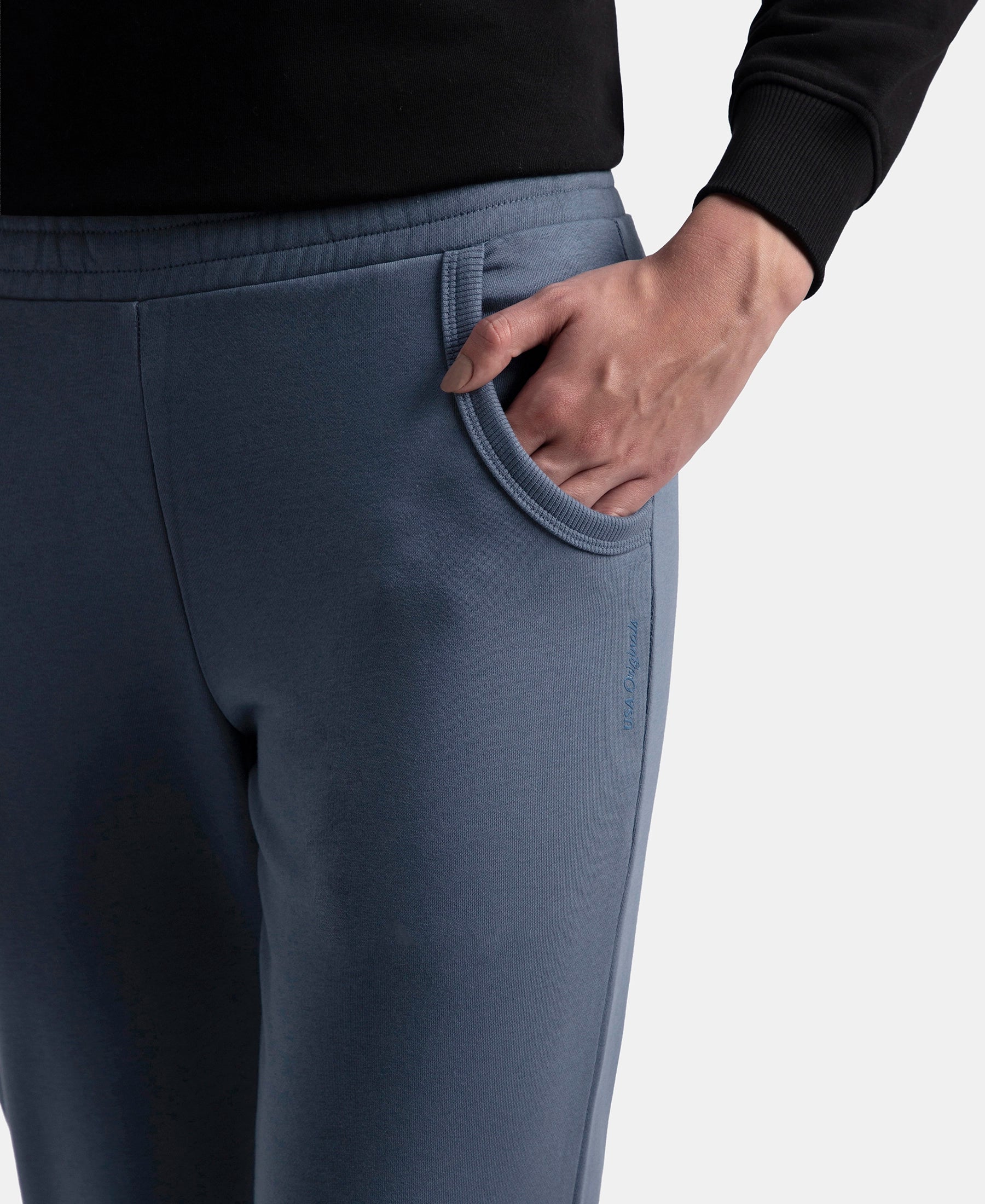 Super Combed Cotton Rich Fleece Fabric Regular Fit Joggers With Staywarm Technology - Vintage Indigo - Image 7
