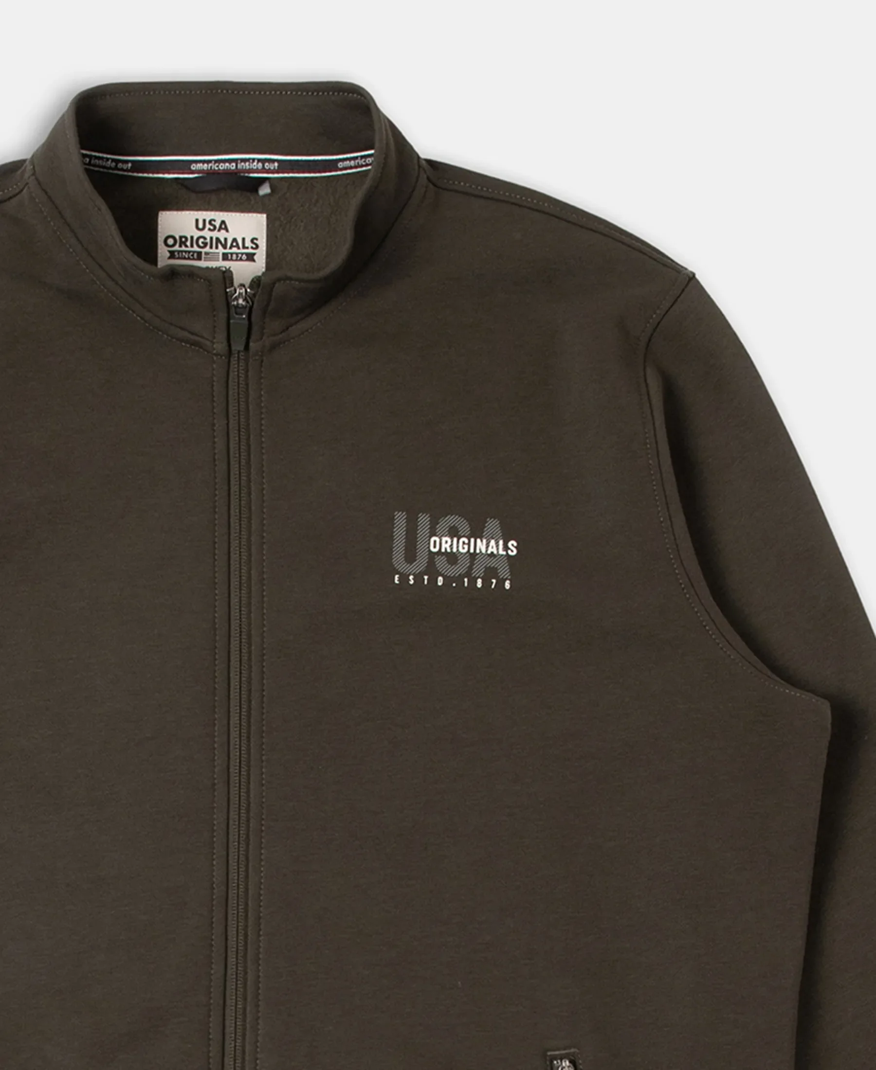 Super Combed Cotton Rich Fleece Jacket with StayWarm Technology - Olive - Image 8
