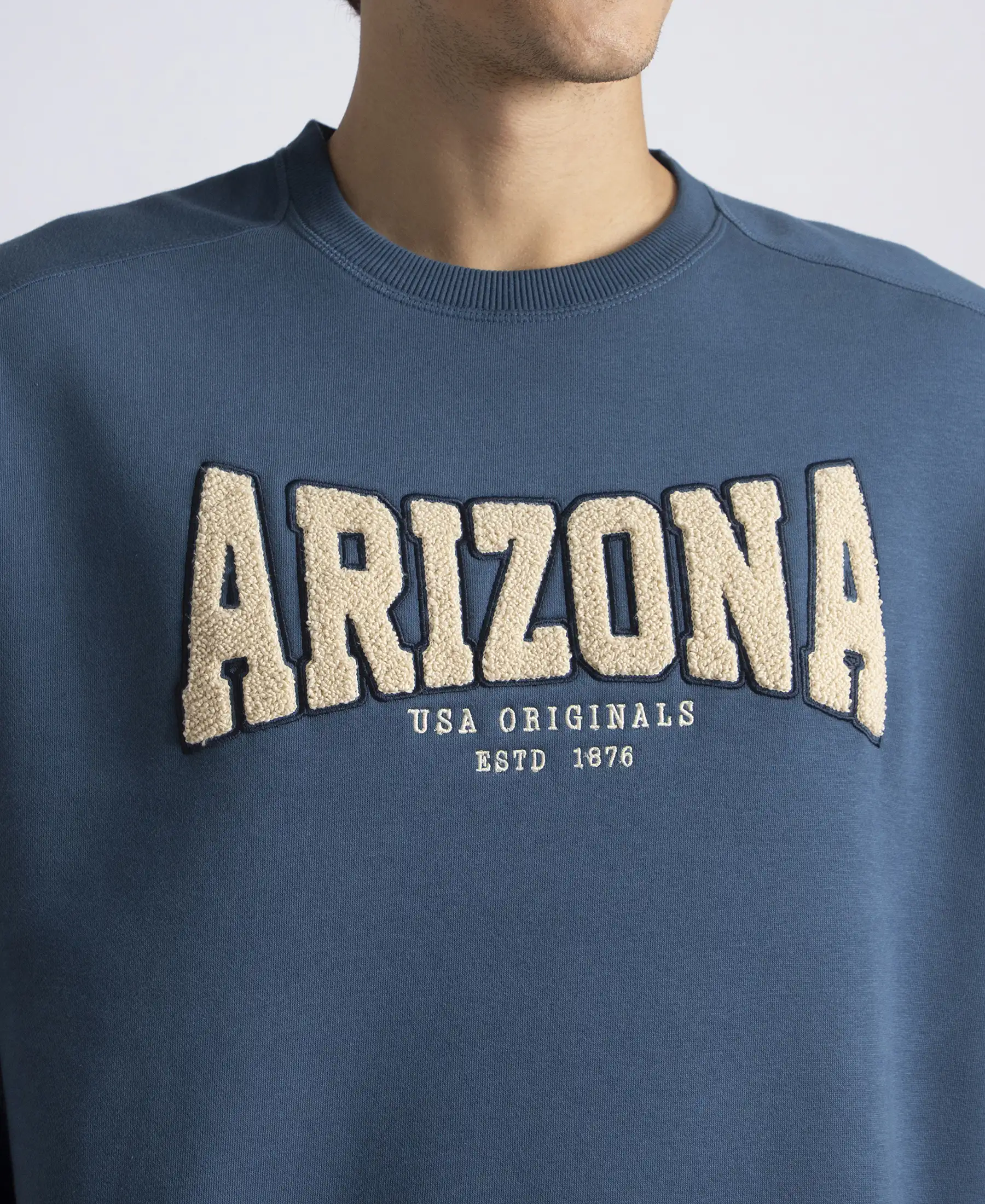 Super Combed Cotton Rich Fleece Printed Sweatshirt with StayWarm Technology - Ensign Blue - Image 7
