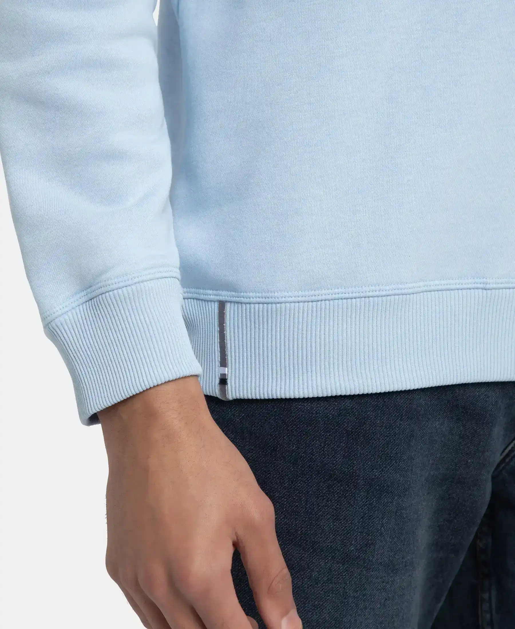 Super Combed Cotton Rich Fleece Sweatshirt with StayWarm Technology - Powder Blue - Image 7