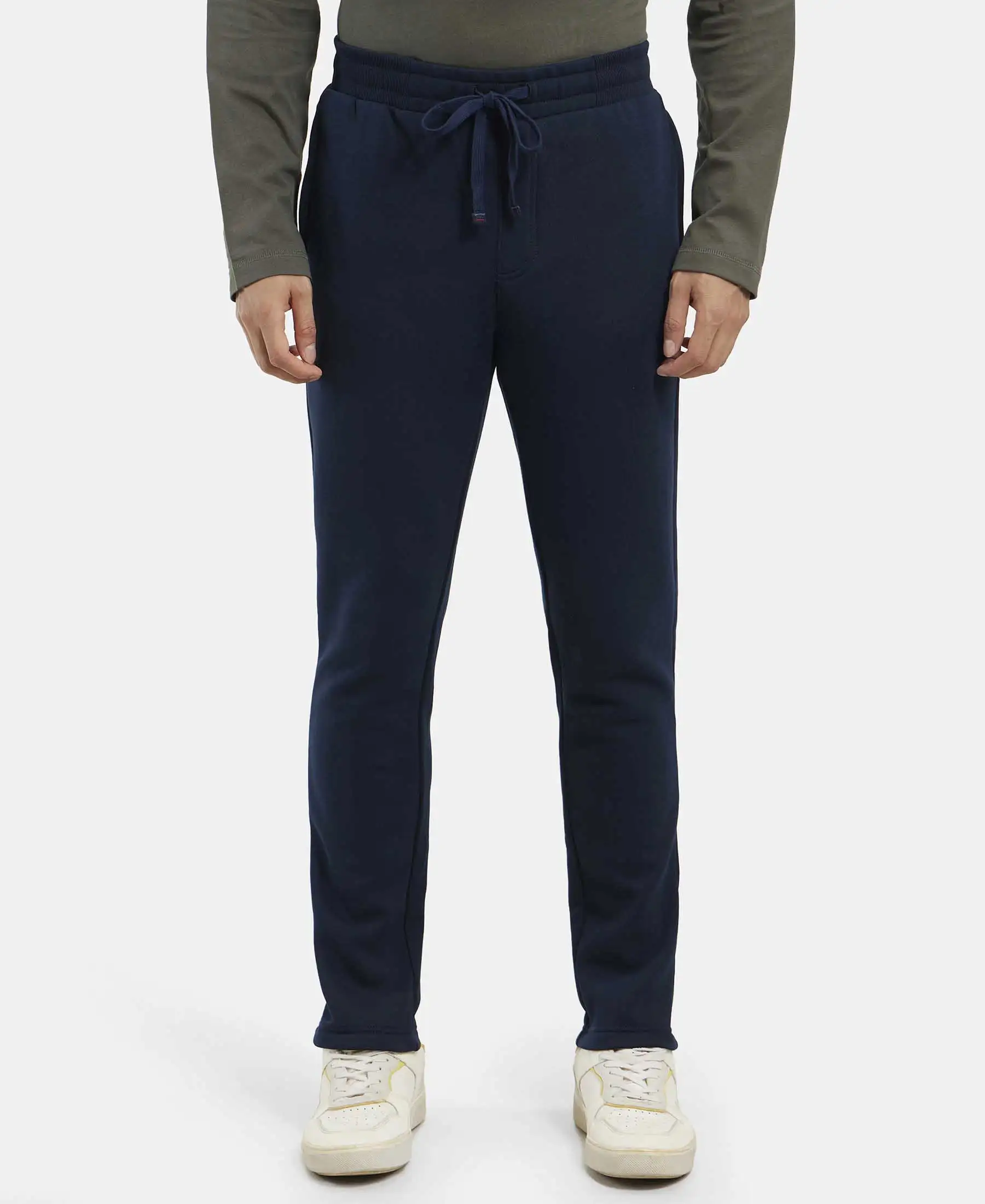 Super Combed Cotton Rich Fleece Trackpants with StayWarm Technology - Navy