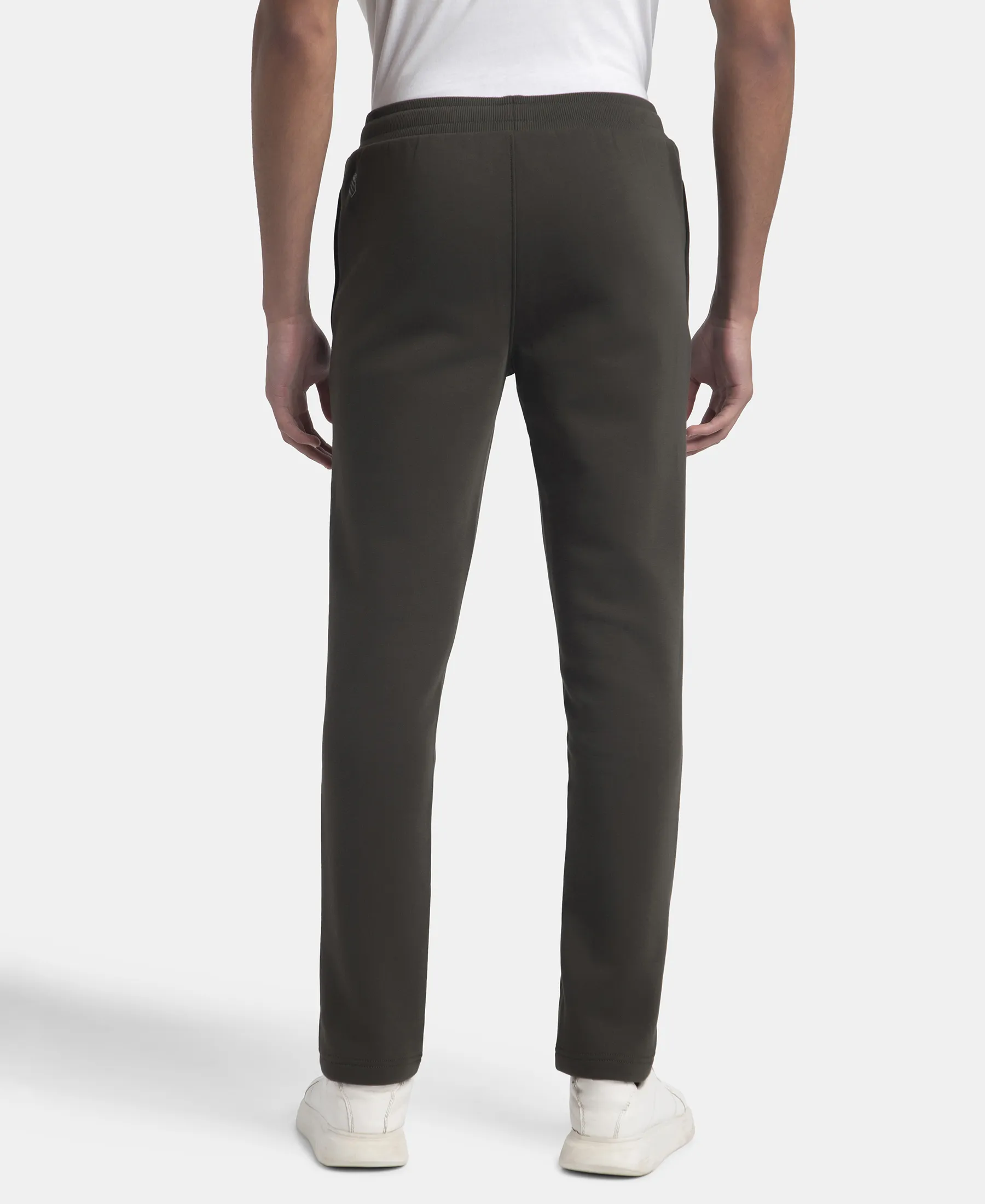 Super Combed Cotton Rich Fleece Trackpants with StayWarm Technology - Olive - Image 3