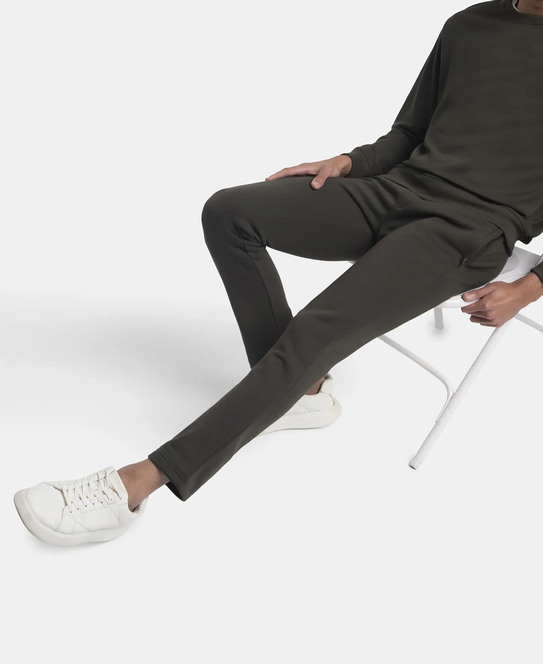 Super Combed Cotton Rich Fleece Trackpants with StayWarm Technology - Olive - Image 5