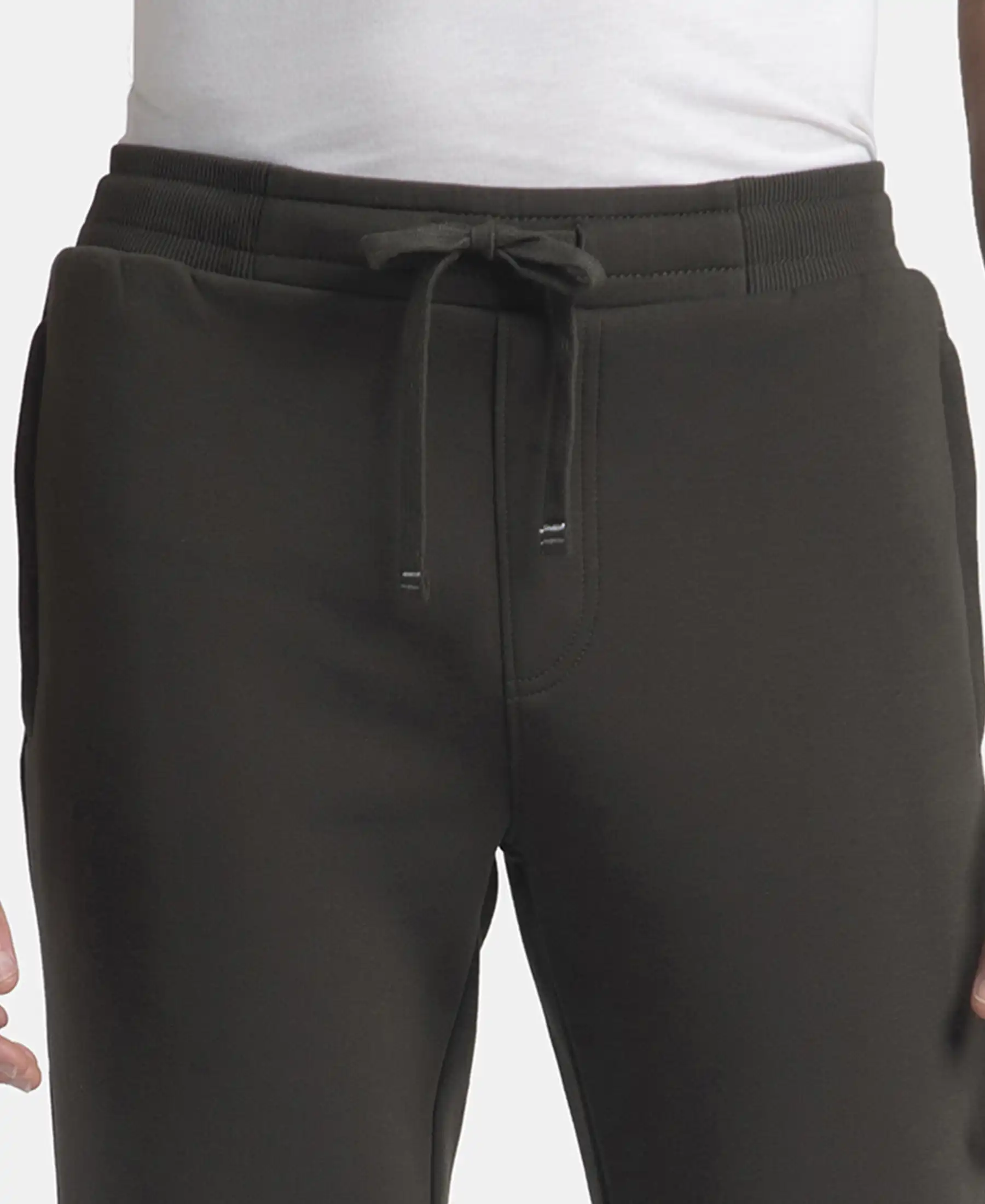 Super Combed Cotton Rich Fleece Trackpants with StayWarm Technology - Olive - Image 6