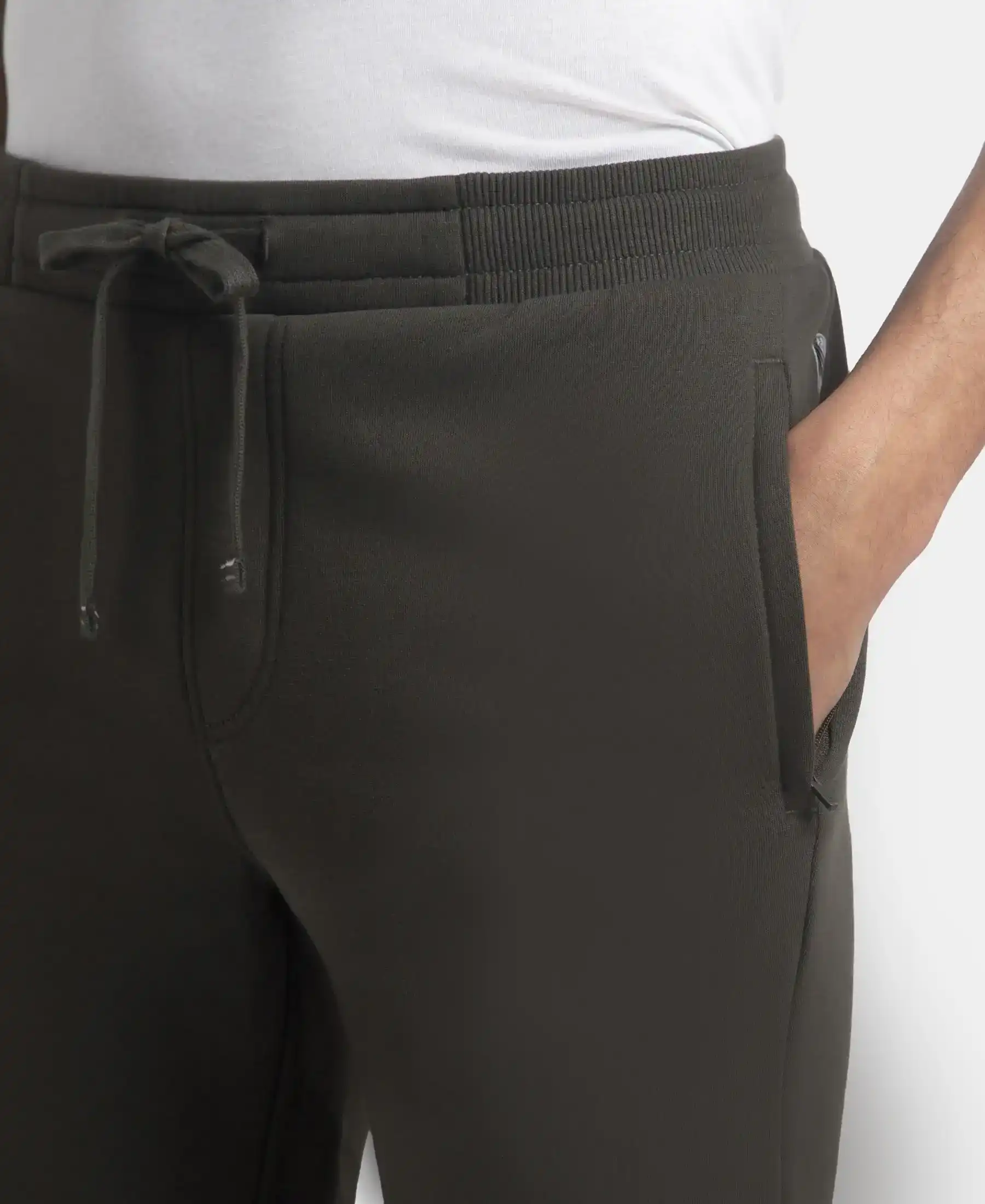 Super Combed Cotton Rich Fleece Trackpants with StayWarm Technology - Olive - Image 7