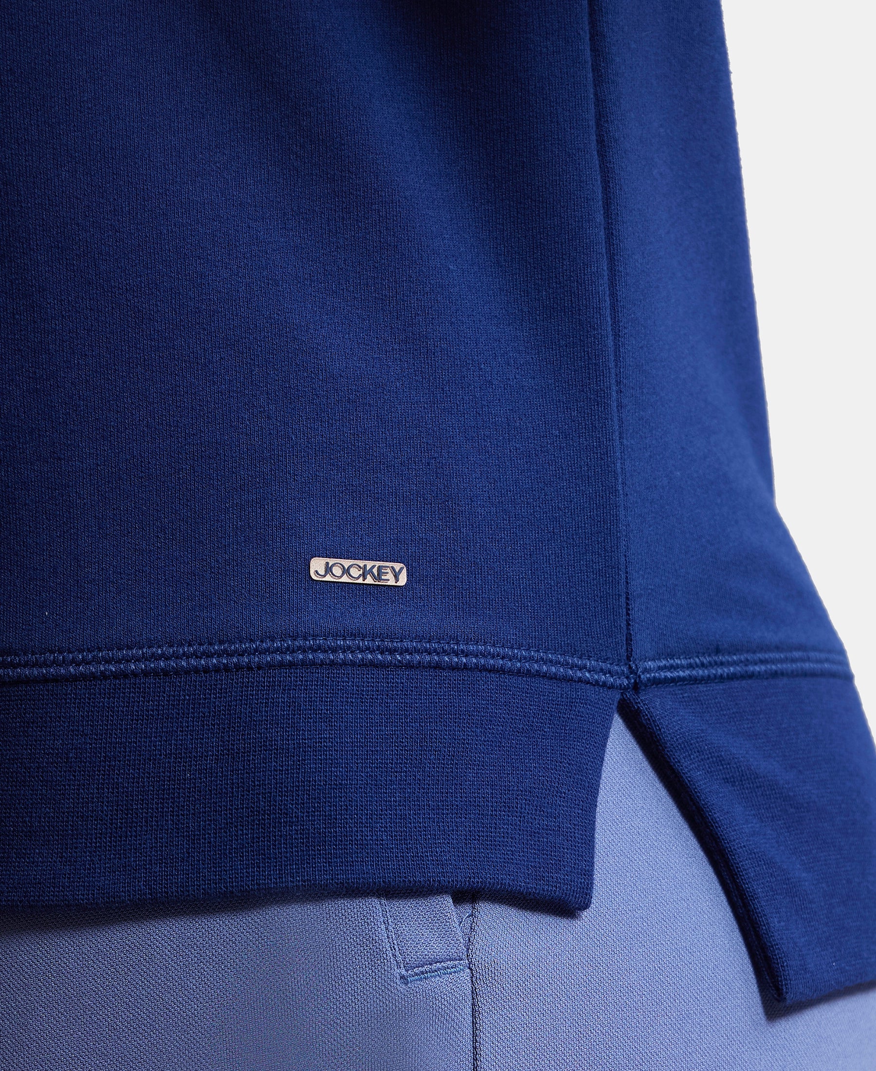 Super Combed Cotton Rich French Terry Fabric Solid Sweatshirt with Raglan Sleeve Styling - Medieval Blue - Image 8