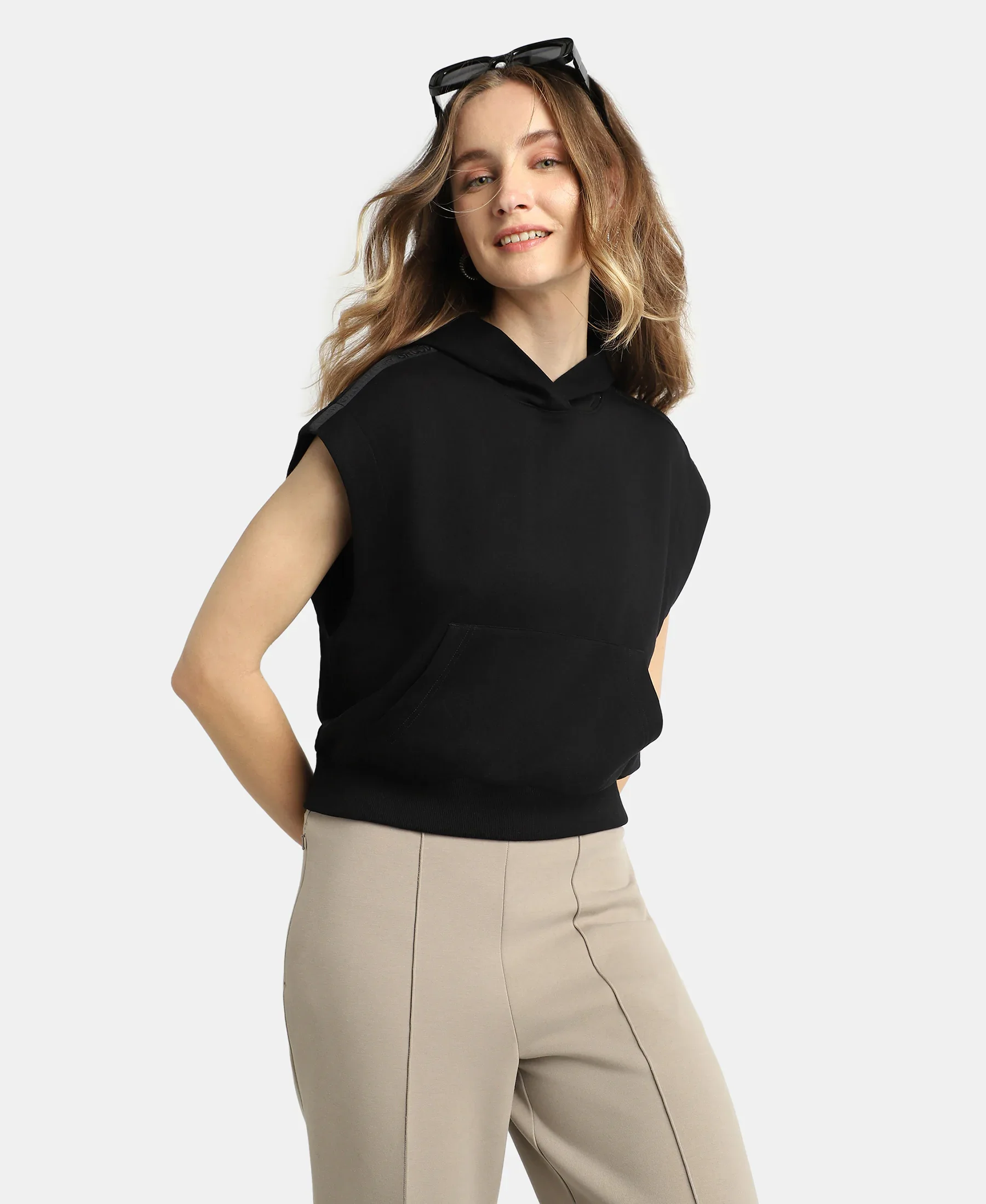 Super Combed Cotton Rich French Terry Oversized Sleeves Hoodie - Black - Image 5