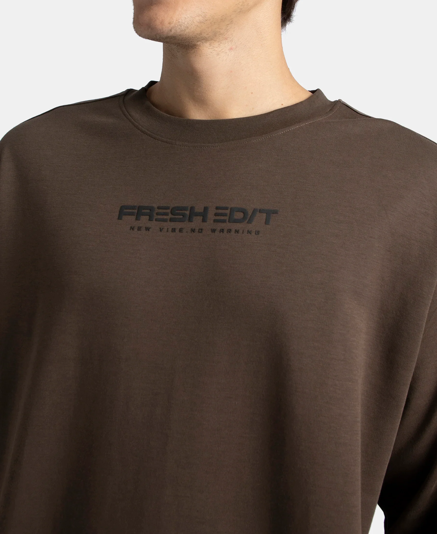 Super Combed Cotton Rich Oversized Graphic Printed Full Sleeve T-Shirt - Turkish Coffee - Image 7