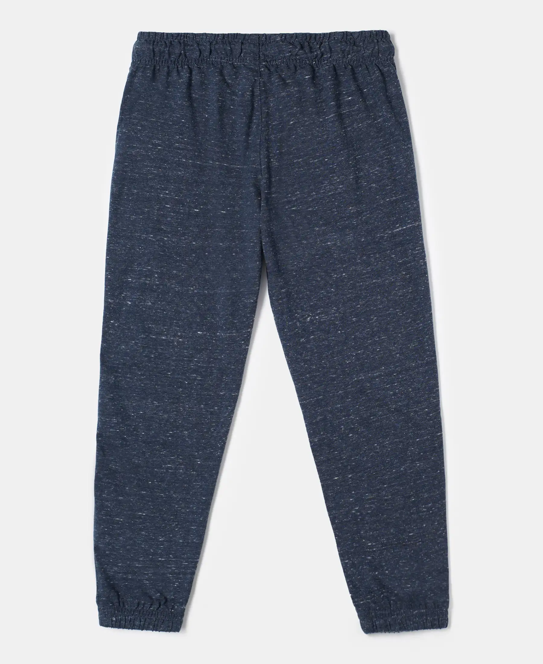 Boy's Super Combed Cotton Rich Graphic Printed Joggers with Elasticated Hem - Blue Snow Melange - Image 2