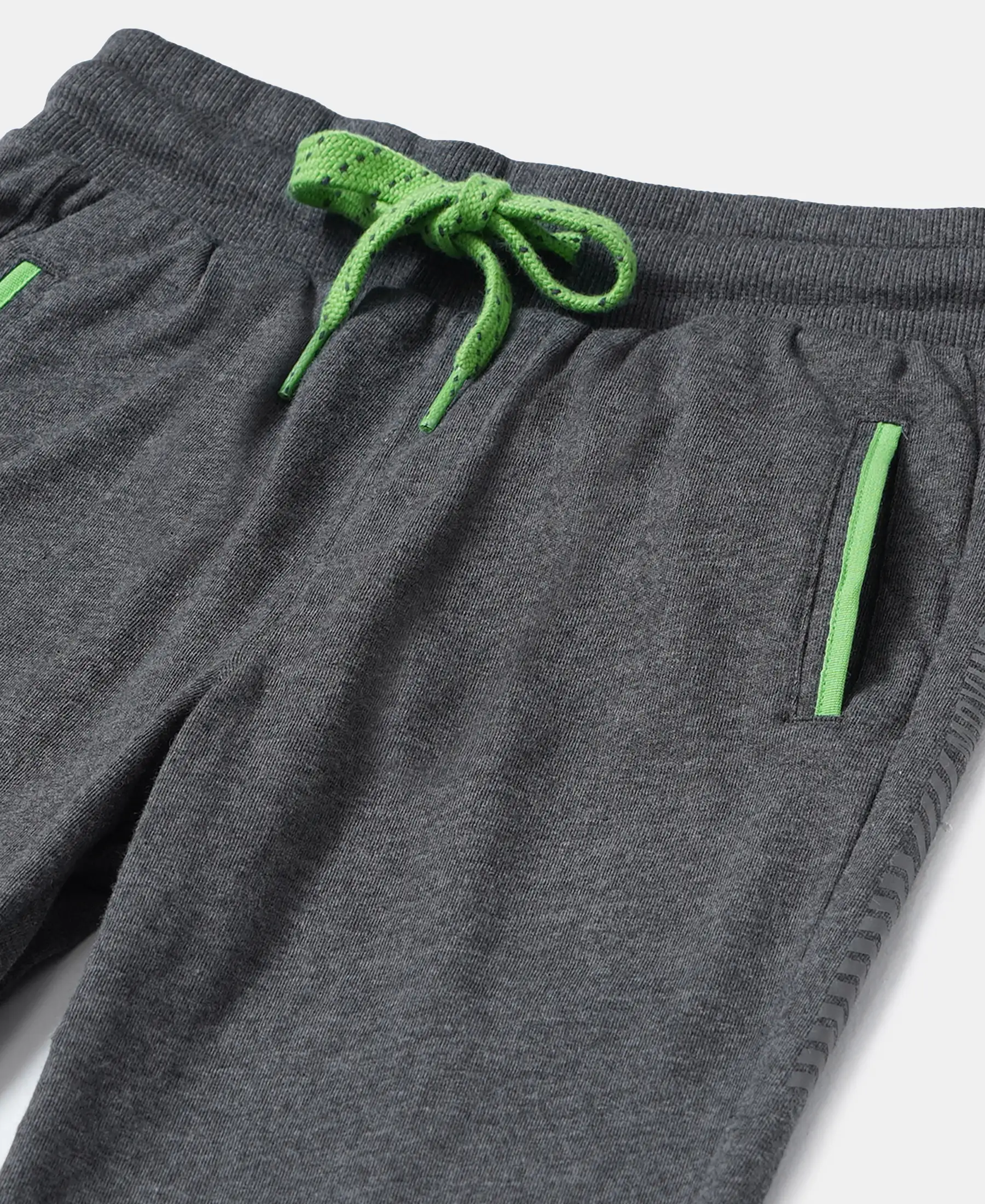 Boy's Super Combed Cotton Rich Graphic Printed Joggers with Elasticated Hem - Charcoal Melange - Image 3