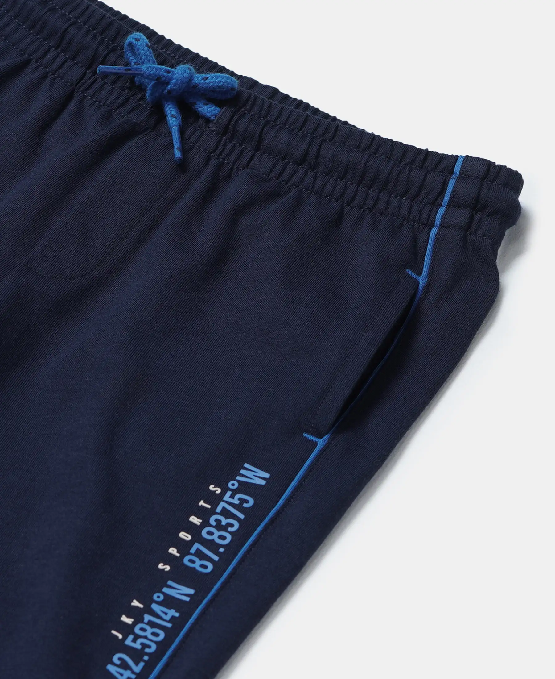 Boy's Super Combed Cotton Rich Graphic Printed Joggers with Elasticated Hem - Navy - Image 3