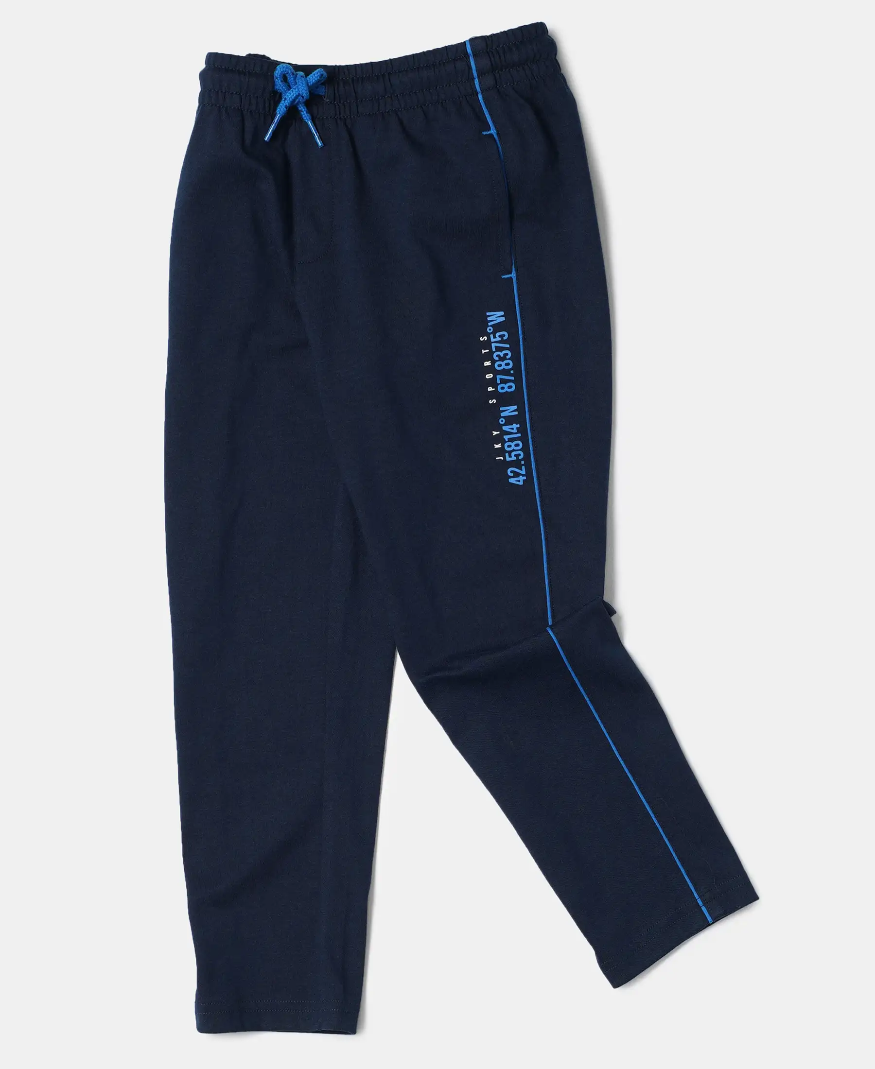 Boy's Super Combed Cotton Rich Graphic Printed Joggers with Elasticated Hem - Navy - Image 5