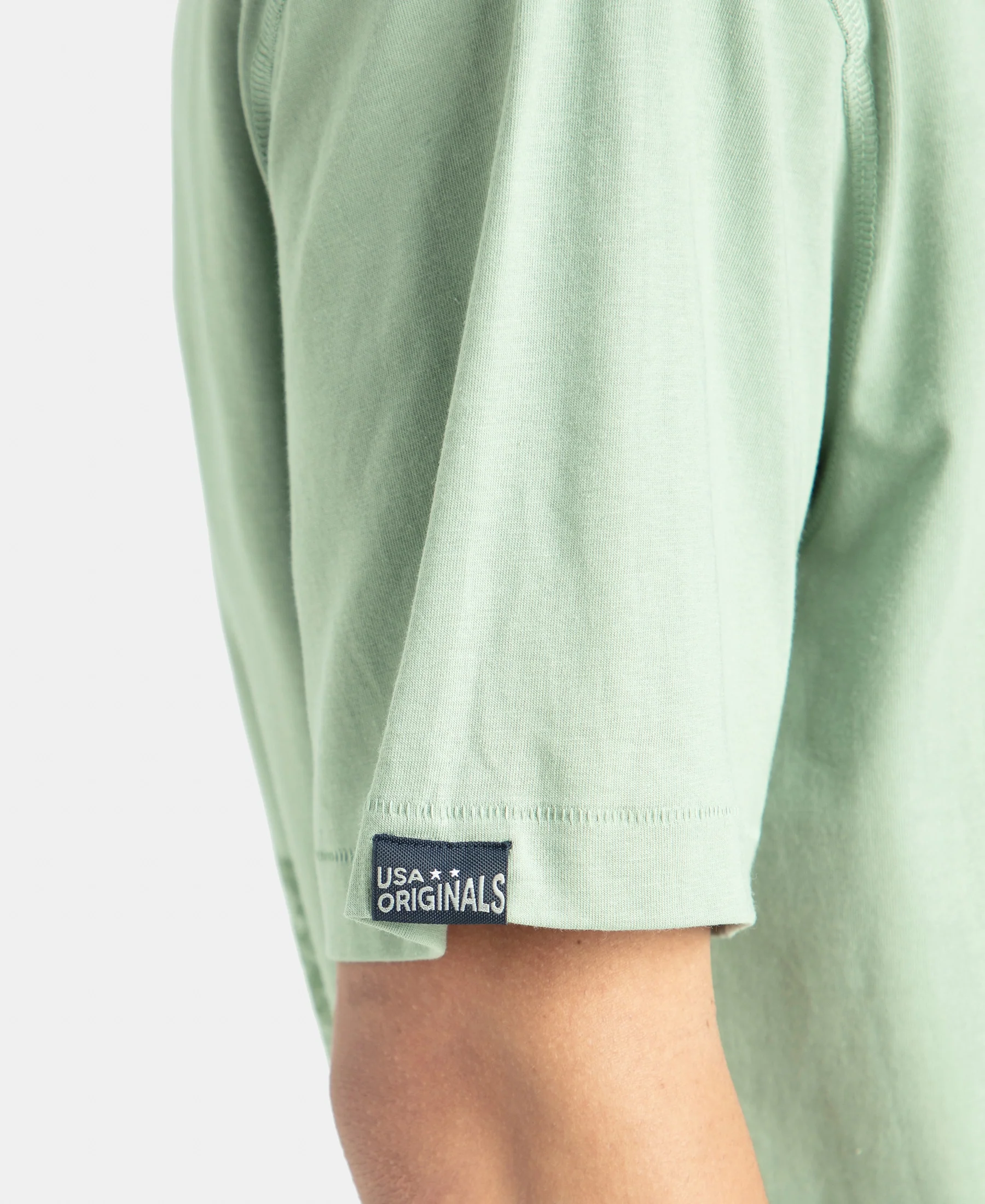 Super Combed Cotton Rich Graphic Printed Oversized T-Shirt - Iceberg Green USA - Image 10