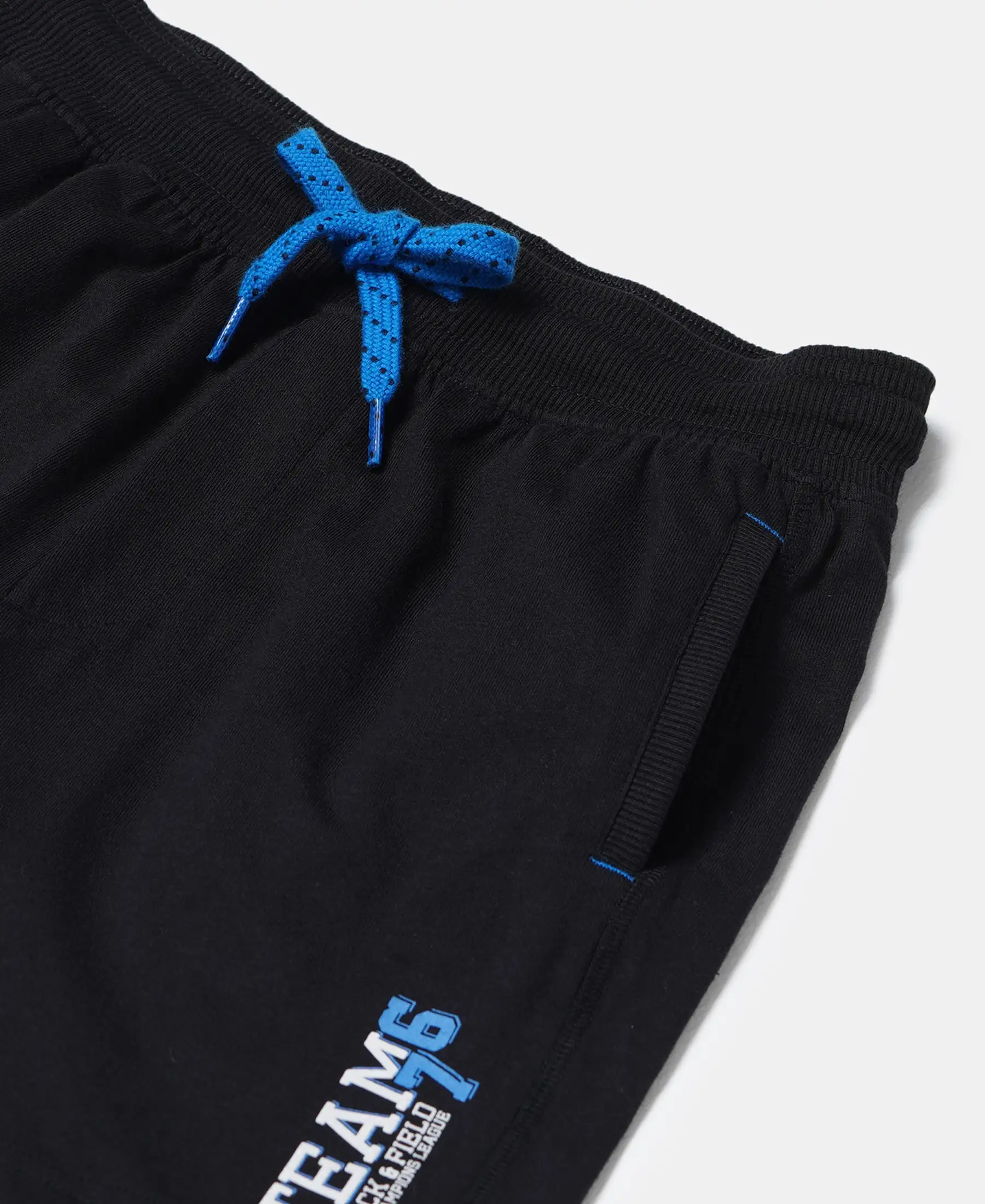 Boy's Super Combed Cotton Rich Graphic Printed Shorts - Black - Image 3