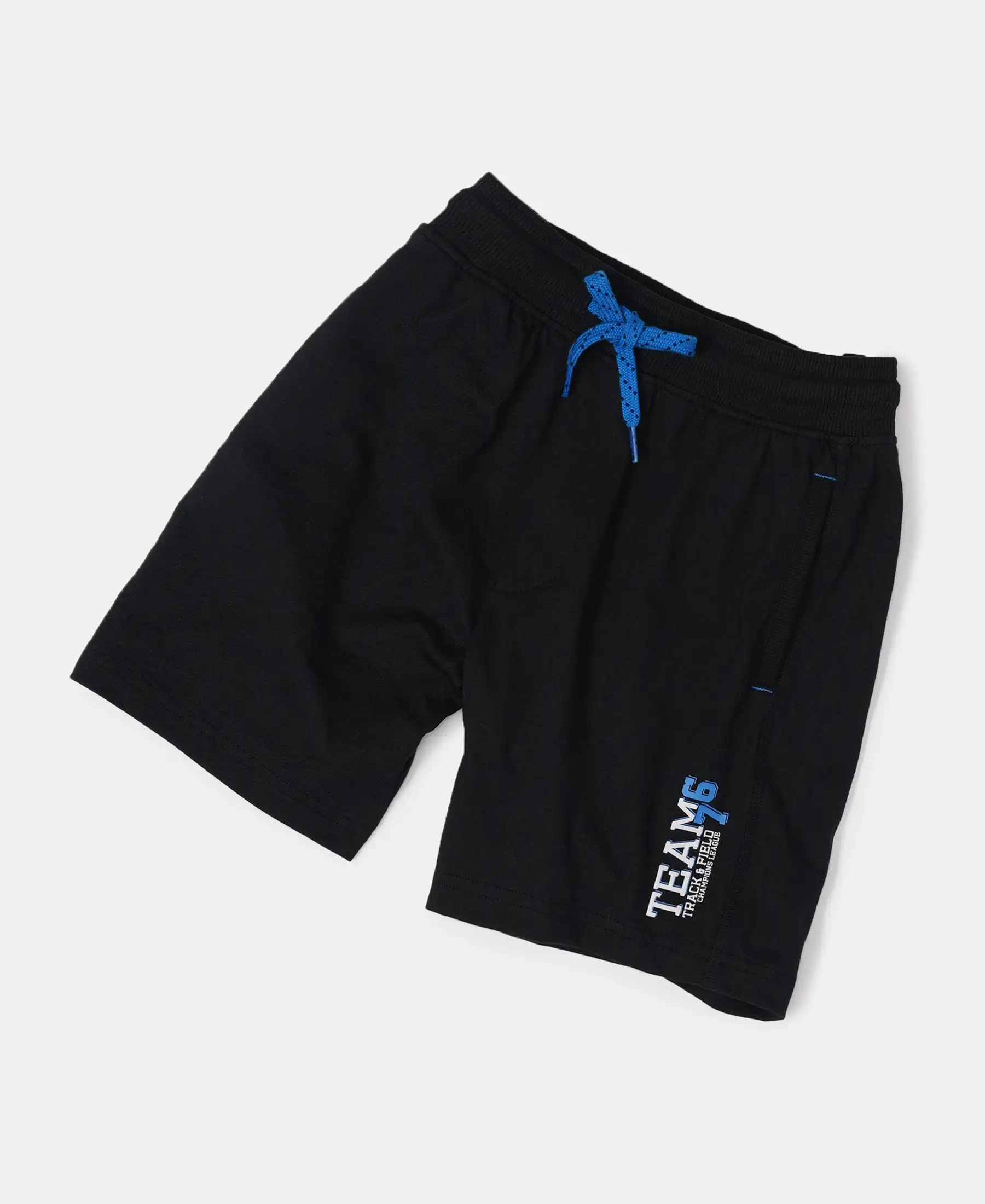 Boy's Super Combed Cotton Rich Graphic Printed Shorts - Black - Image 5