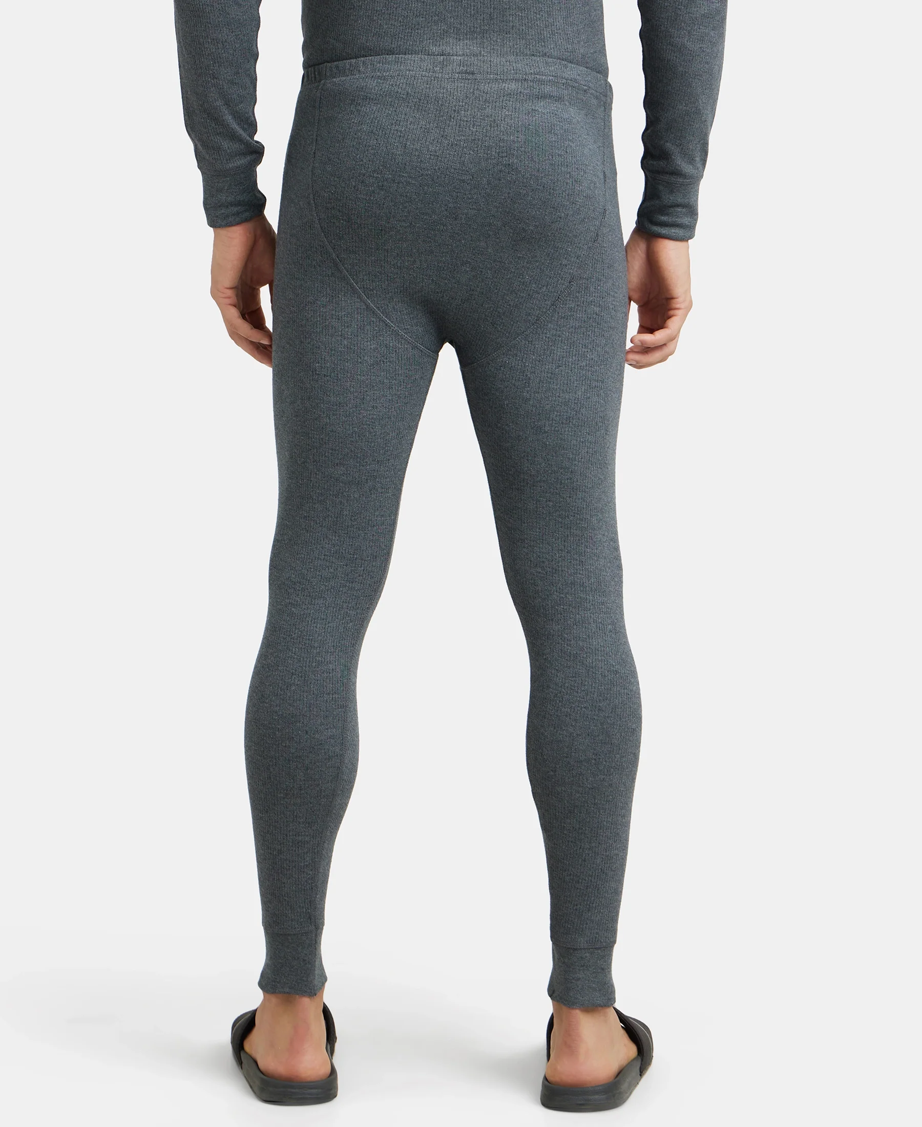 Extra Warmth Super Combed Cotton Rich Full Sleeve Thermal Set with StayWarm Technology - Charcoal Melange - Image 7