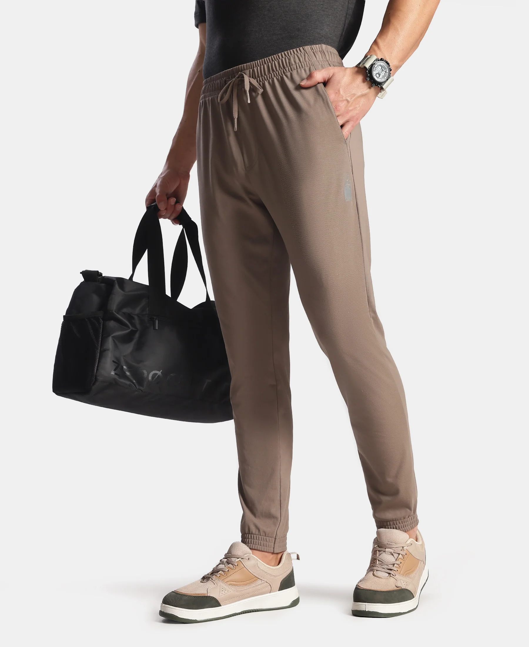Super Combed Cotton Rich Jogger with StayFresh Treatment - Dark Khaki - Image 5