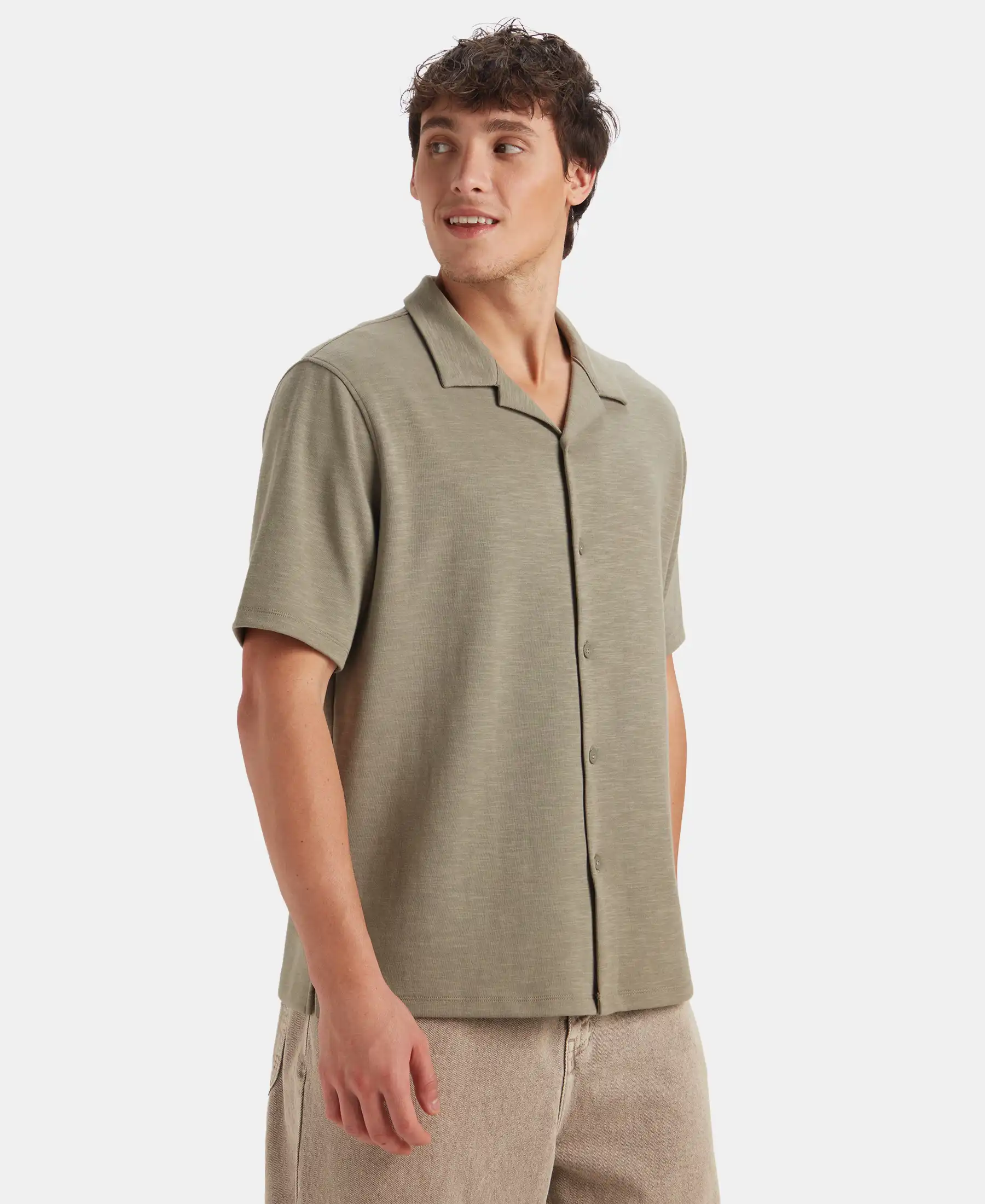 Super Combed Cotton Rich Knit Shirt - Vetiver - Image 2