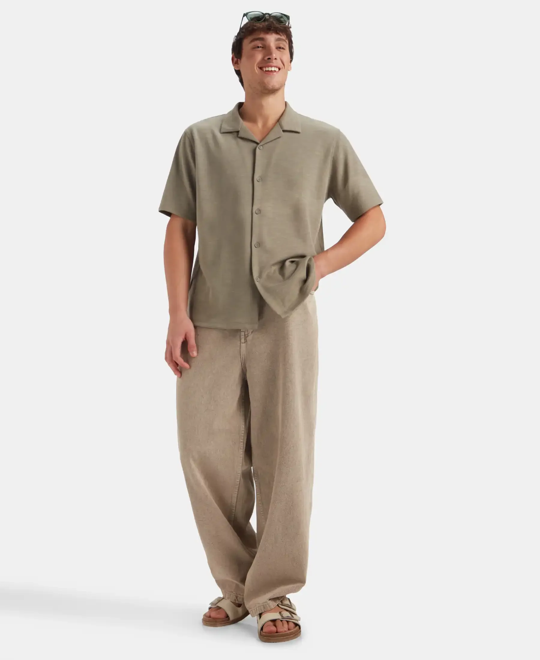 Super Combed Cotton Rich Knit Shirt - Vetiver - Image 4