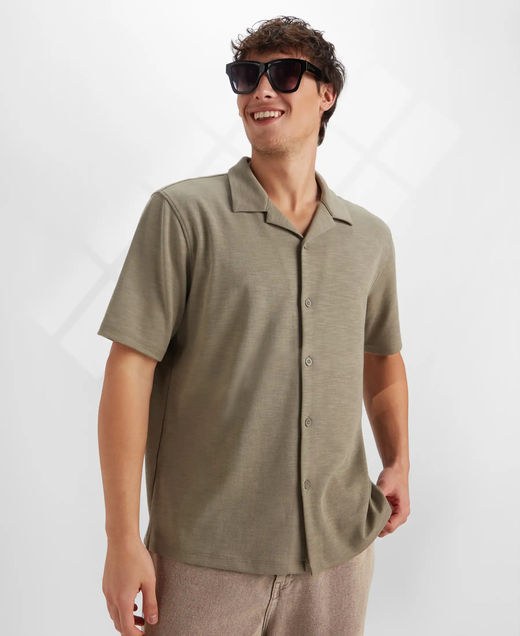 Super Combed Cotton Rich Knit Shirt - Vetiver - Image 5