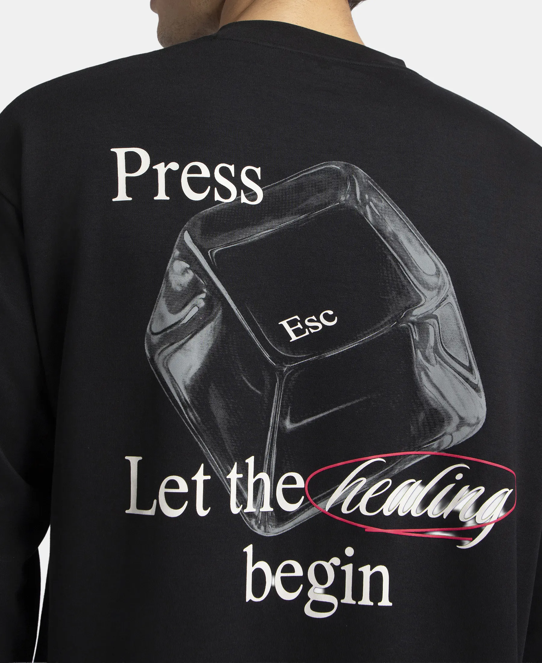 Super Combed Cotton Rich Oversized Fit Graphic Printed Full Sleeve T-Shirt - Deep Black - Image 8