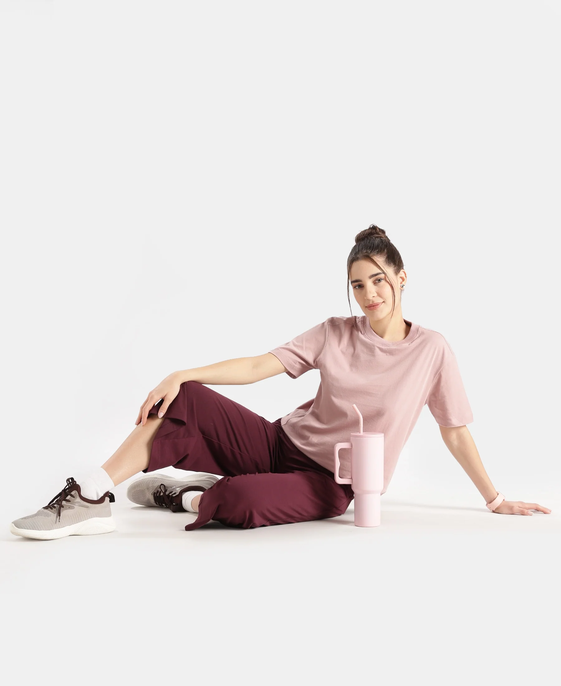 Super Combed Cotton Rich Oversized T-Shirt with Side Slits - Woodrose - Image 6