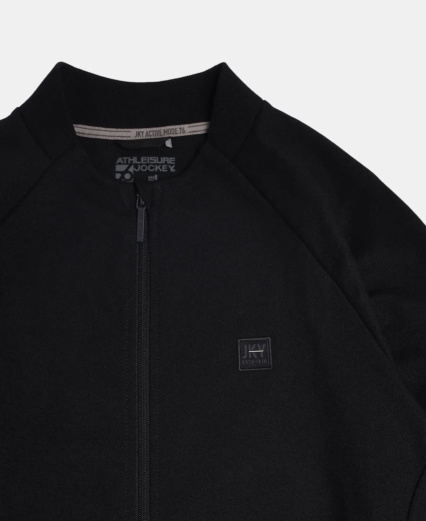 Super Combed Cotton Rich Pique Fabric Jacket with Ribbed Cuffs - Black - Image 9