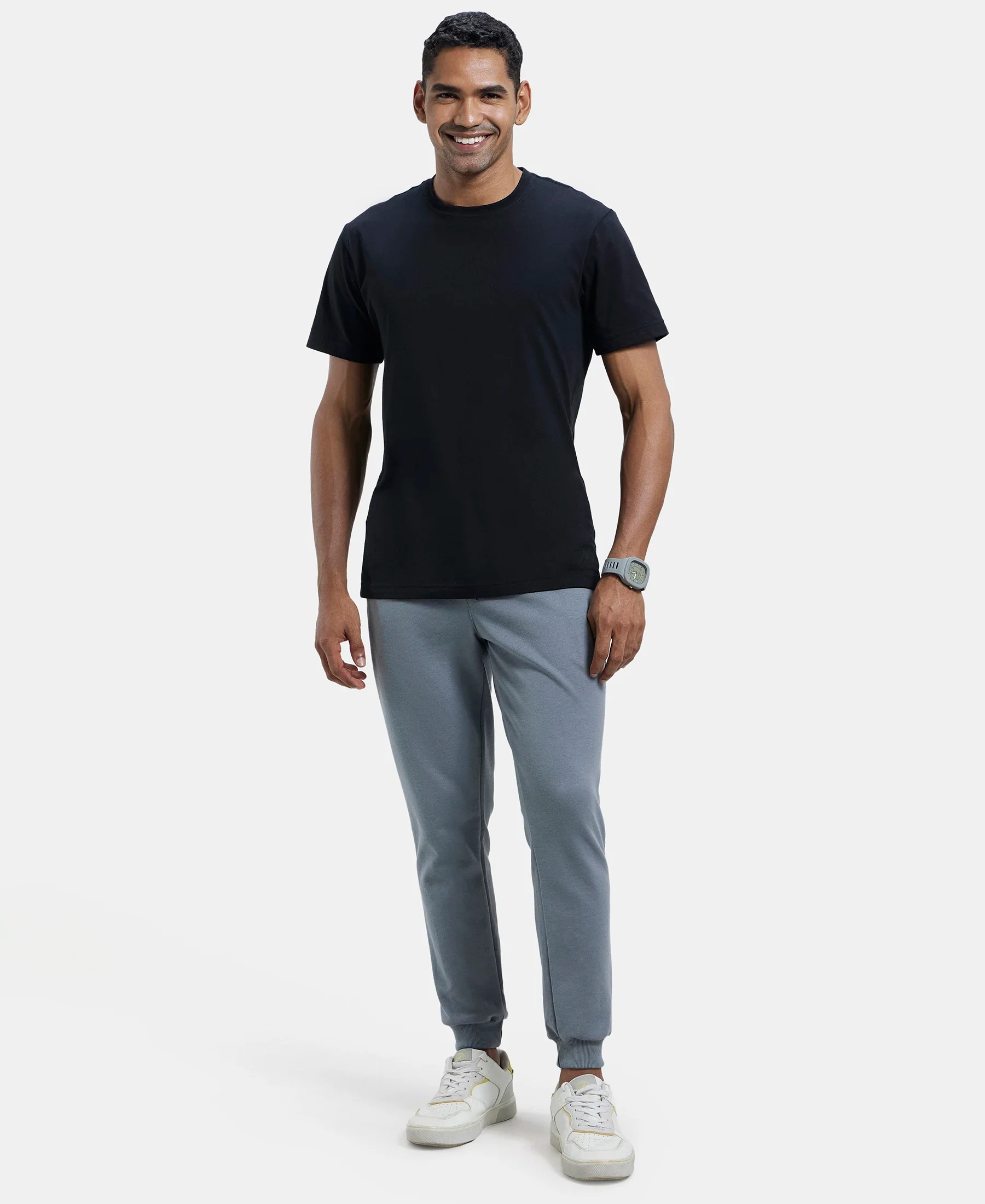 Super Combed Cotton Rich Pique Slim Fit Jogger with Zipper Pockets - Performance Grey - Image 6