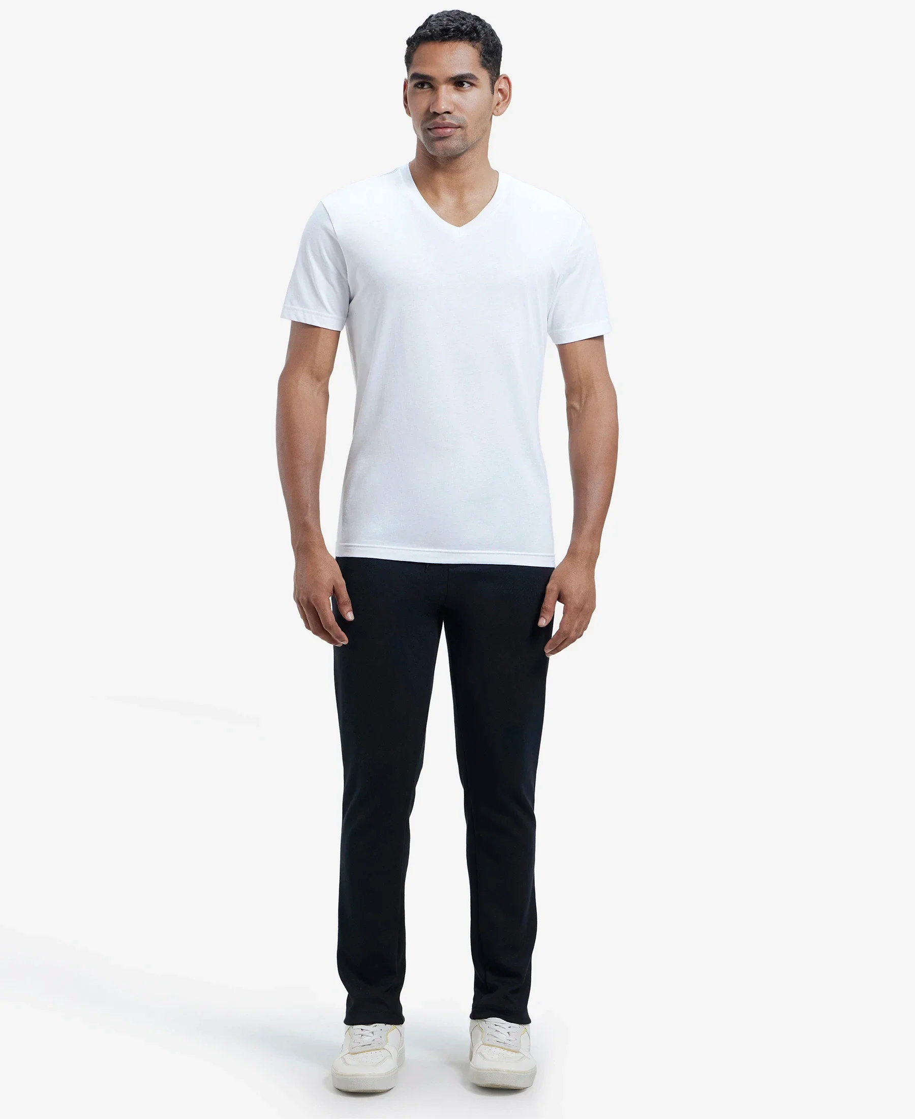 Super Combed Cotton Rich Pique Slim Fit Trackpant with Side Zipper Pockets - Black - Image 4