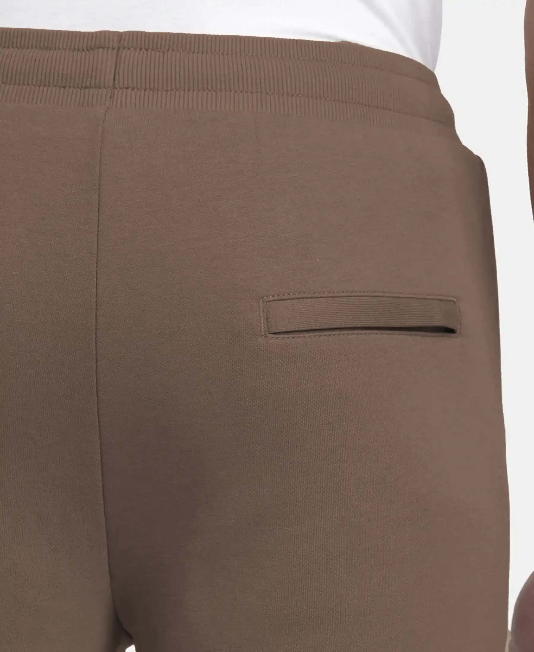 Super Combed Cotton Rich Pique Slim Fit Trackpant with Side Zipper Pockets - Dark Khaki - Image 8