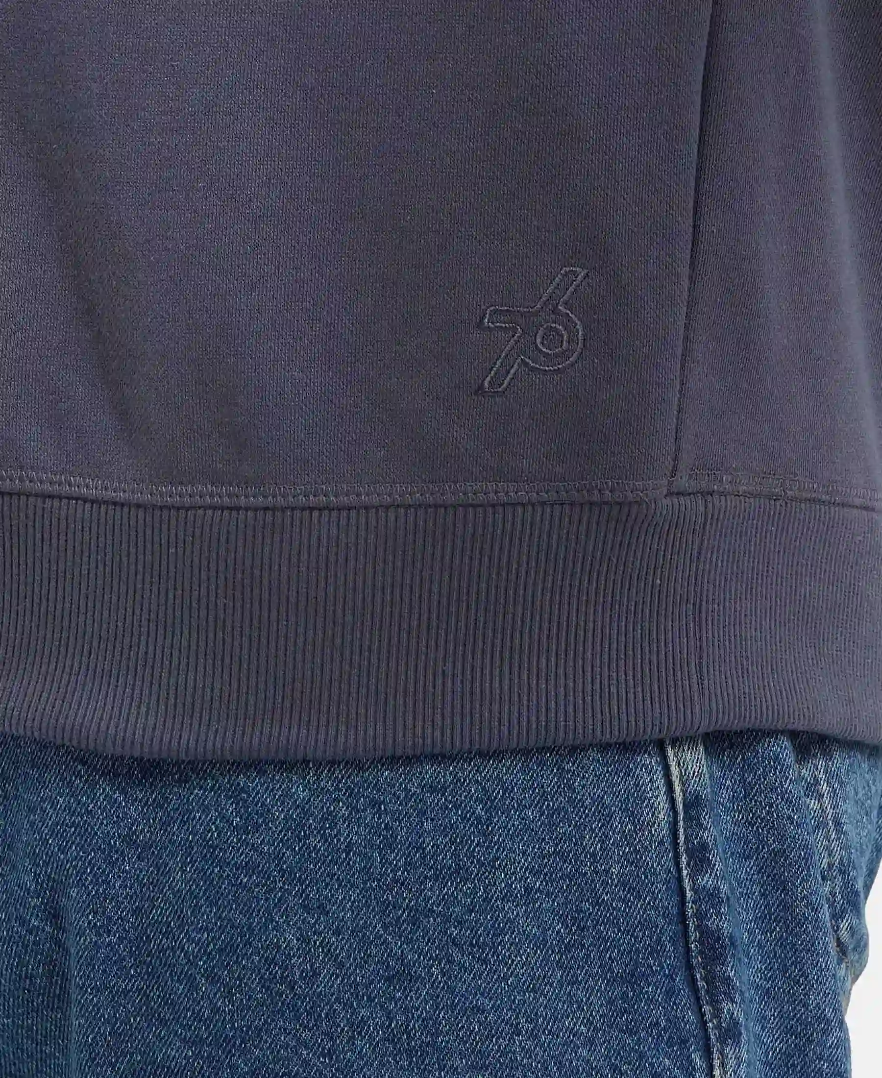 Super Combed Cotton Rich Pique Sweatshirt with Ribbed Cuffs - Odyssey grey - Image 7