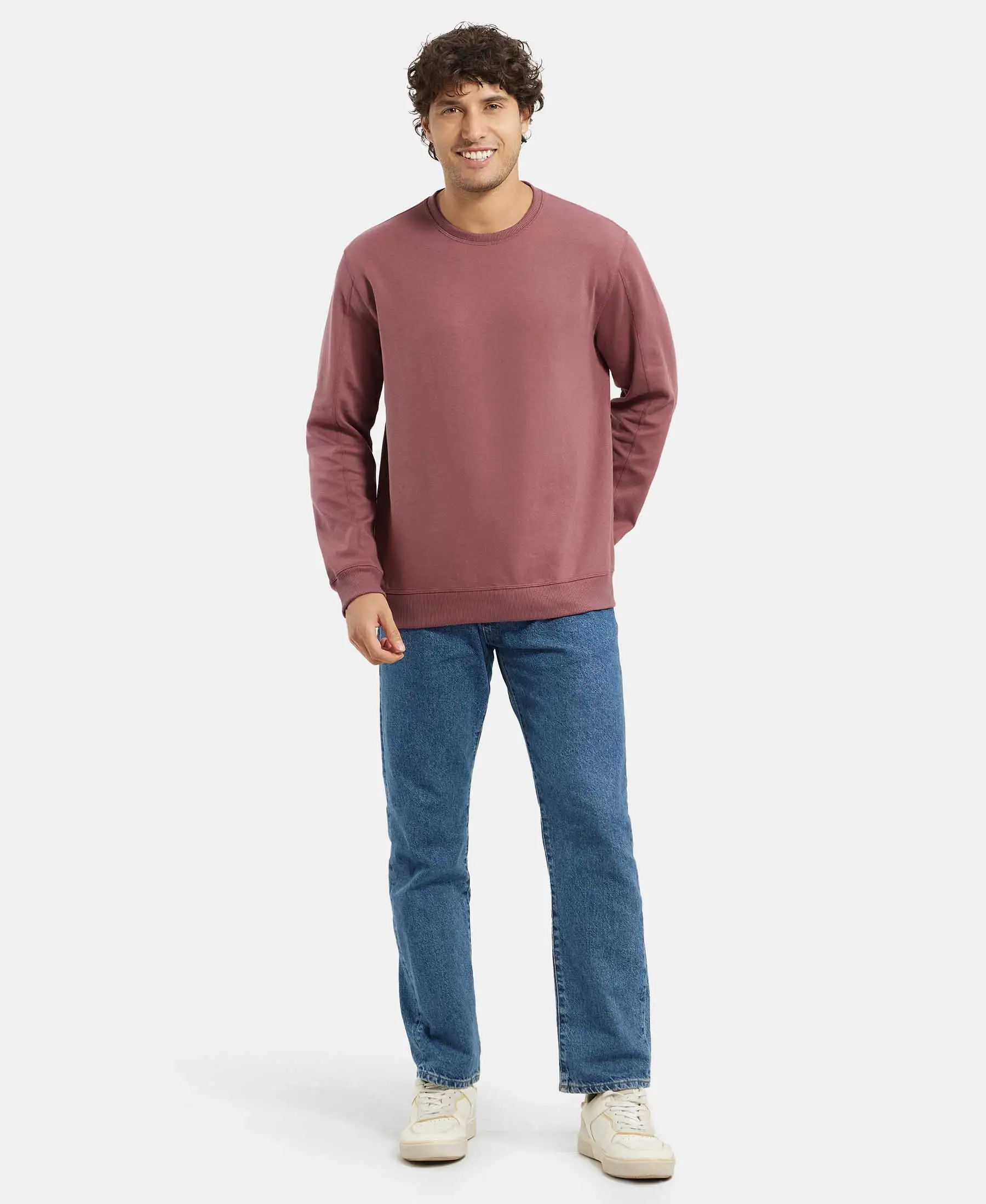 Super Combed Cotton Rich Pique Sweatshirt with Ribbed Cuffs - Wild Ginger - Image 4