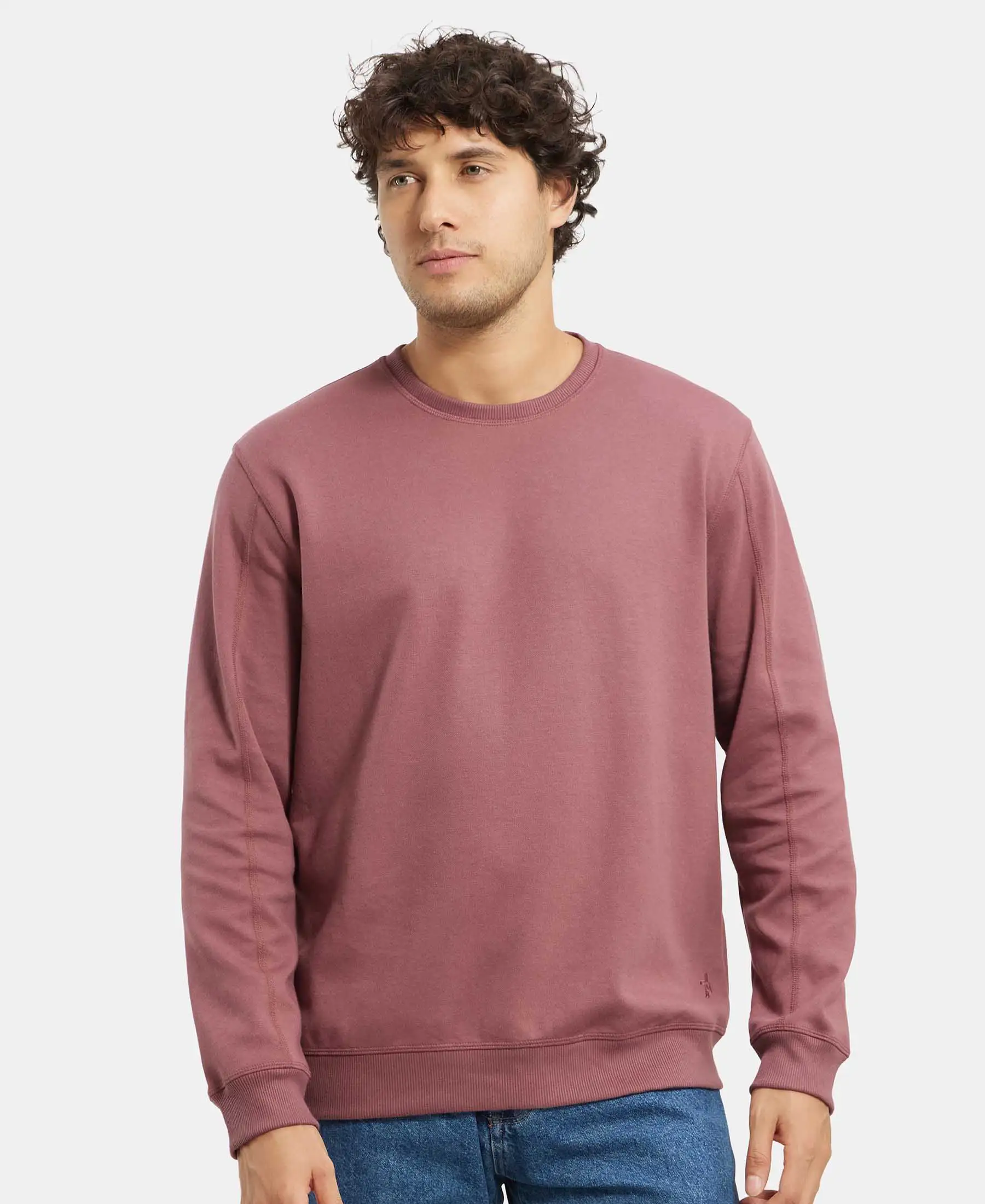 Super Combed Cotton Rich Pique Sweatshirt with Ribbed Cuffs - Wild Ginger - Image 5
