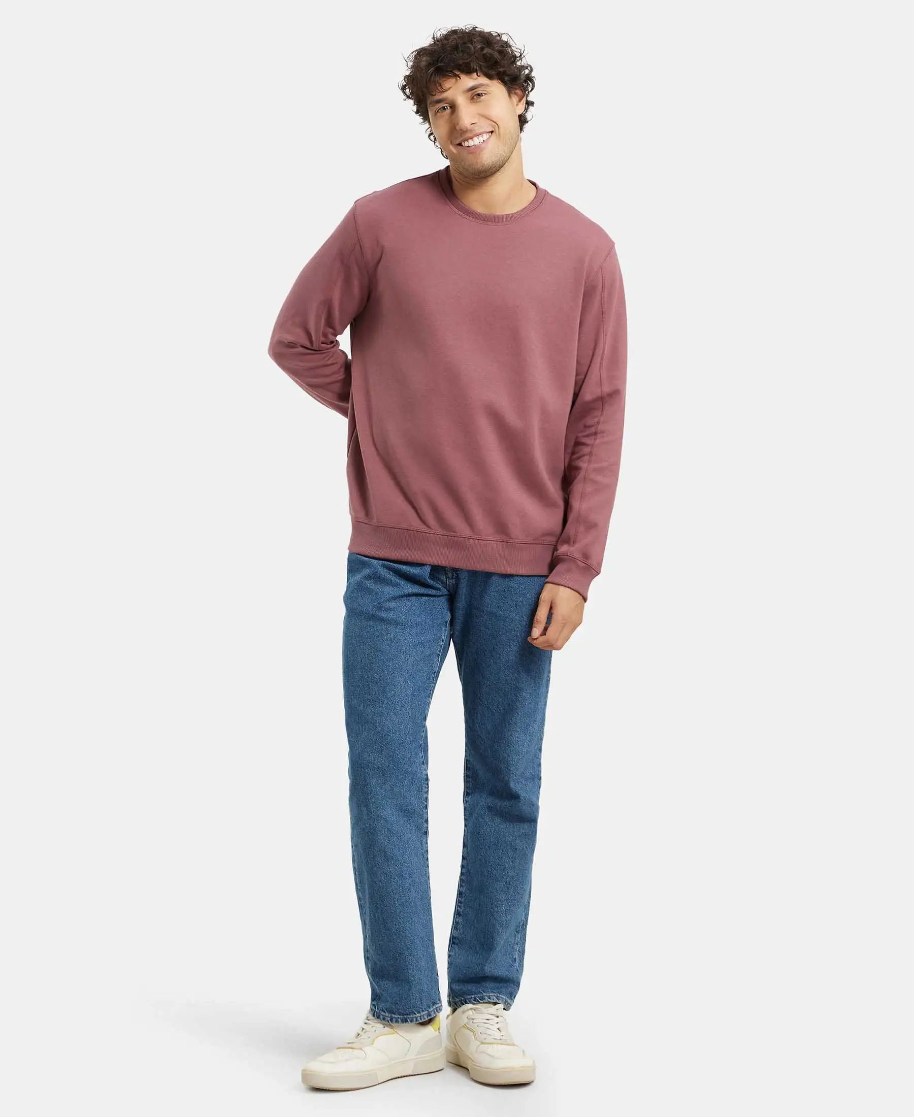 Super Combed Cotton Rich Pique Sweatshirt with Ribbed Cuffs - Wild Ginger - Image 6