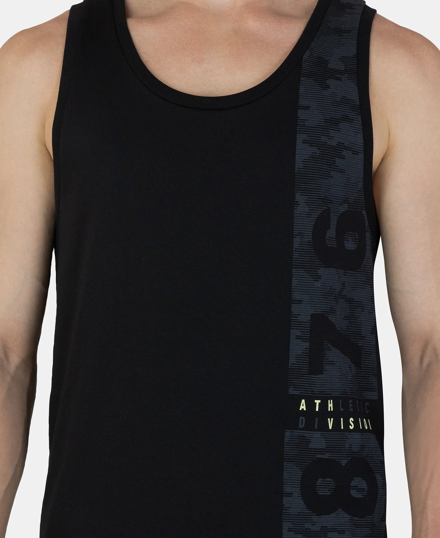 Super Combed Cotton Rich Graphic Printed Tank Top - Black - Image 7