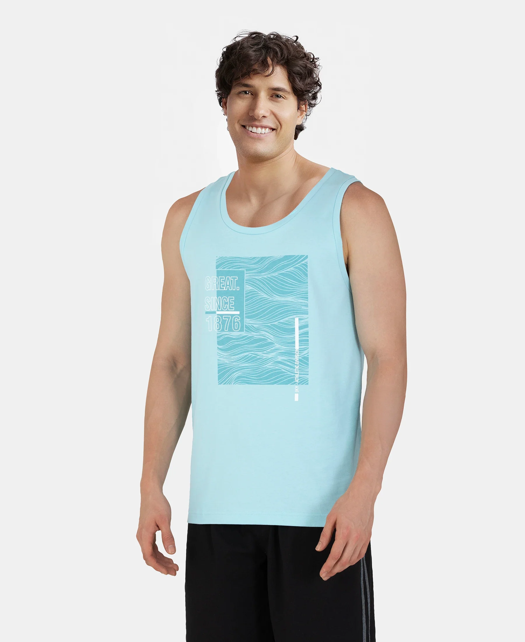 Super Combed Cotton Rich Graphic Printed Tank Top - Sea Angel - Image 2