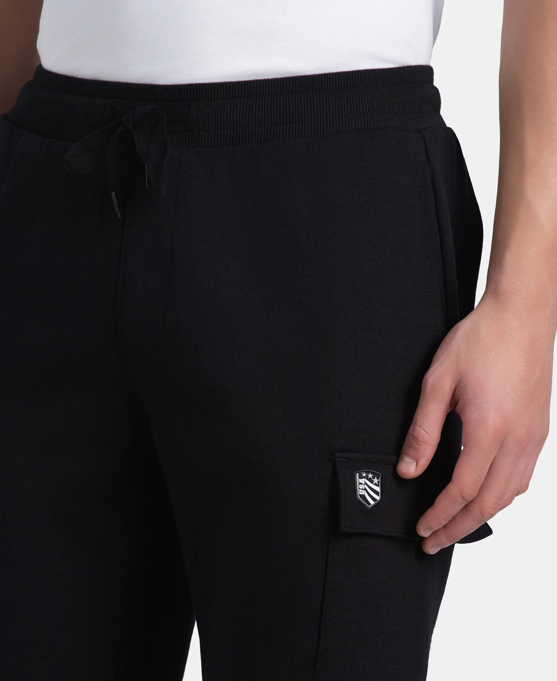 Super Combed Cotton Rich Regular Fit Cargo Pocket Shorts - Black - Image 7