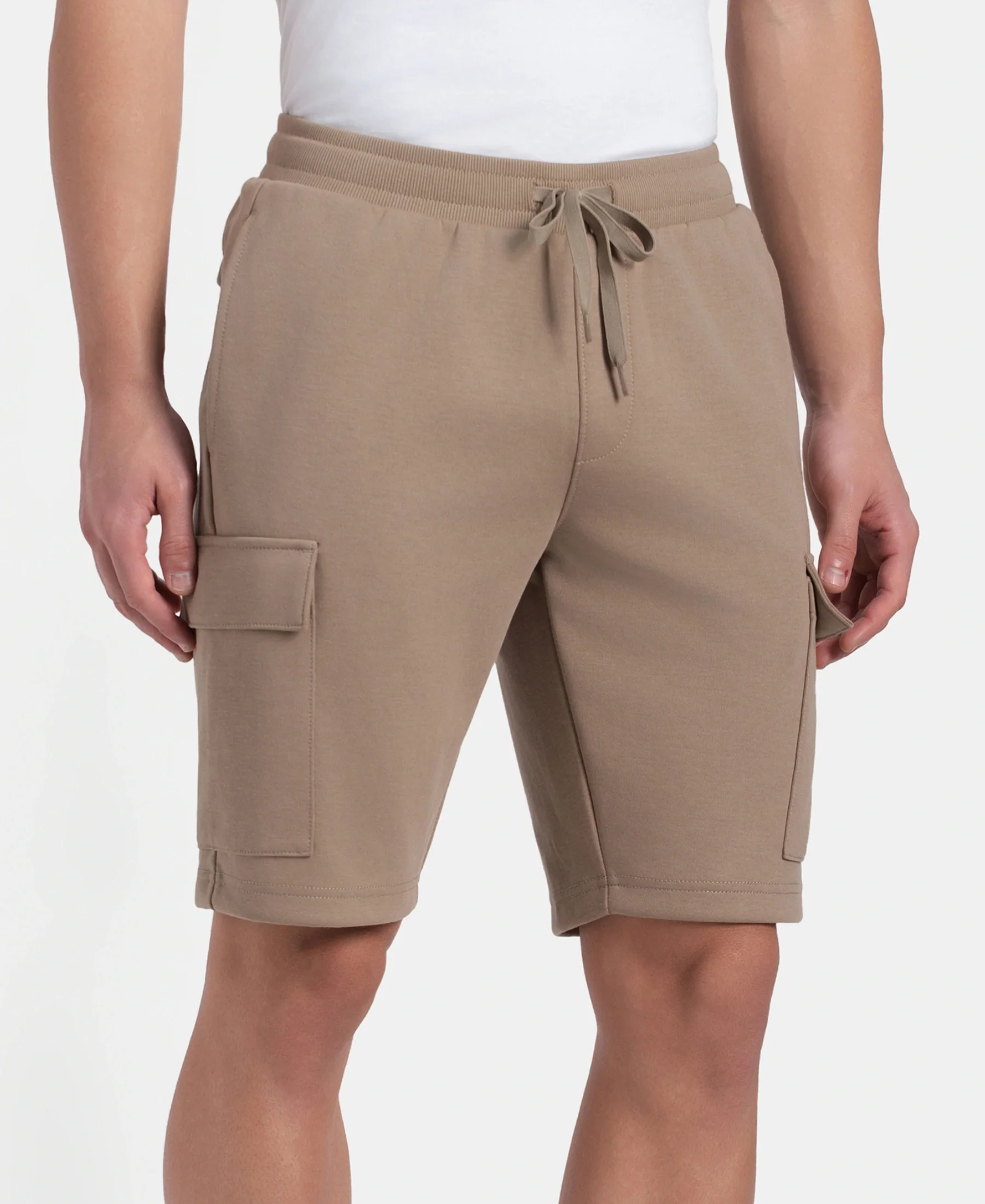 Super Combed Cotton Rich Regular Fit Cargo Pocket Shorts - Desert Taupe - Image 2