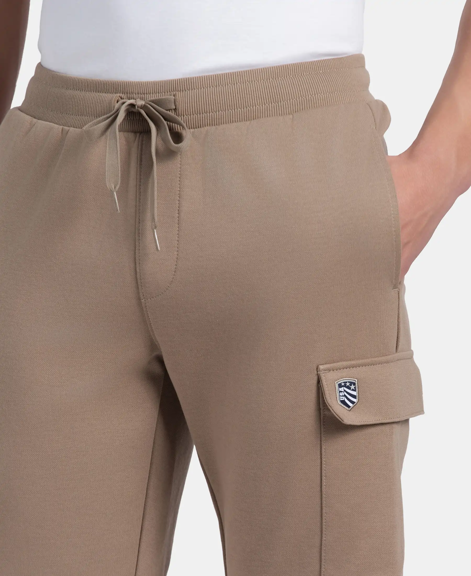 Super Combed Cotton Rich Regular Fit Cargo Pocket Shorts - Desert Taupe - Image 7