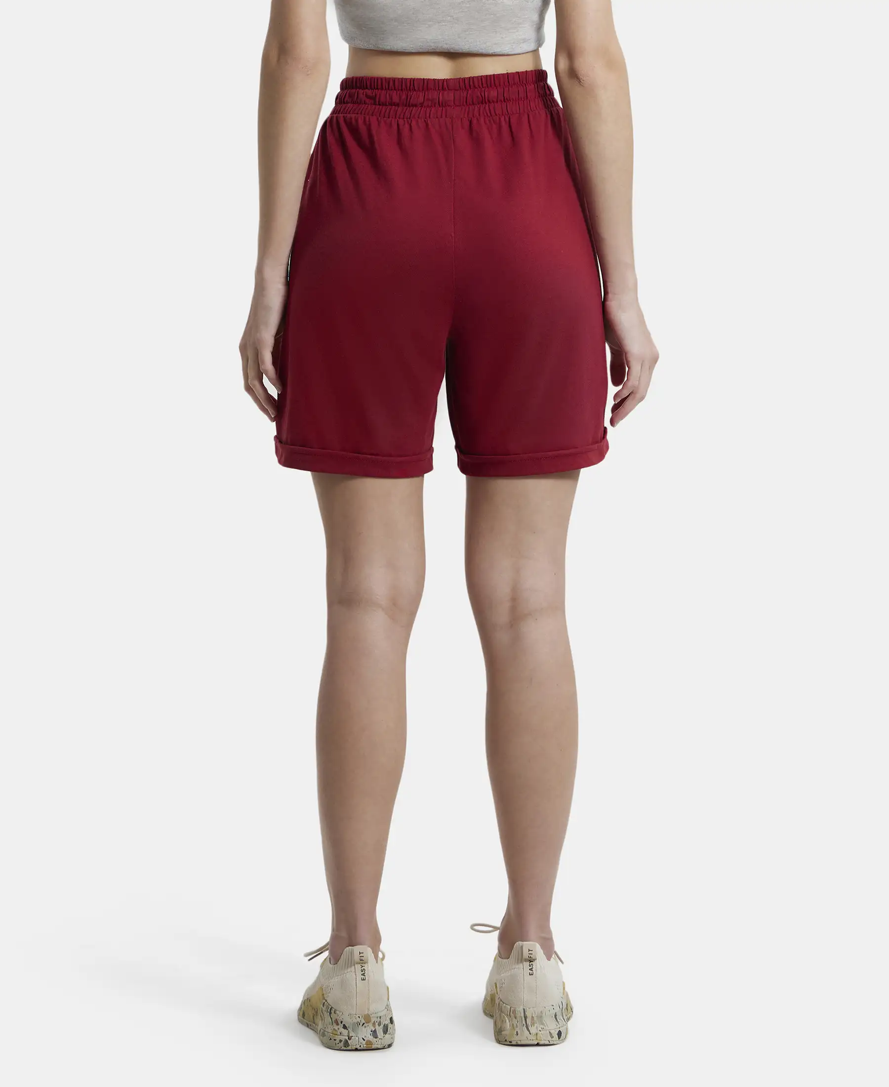 Super Combed Cotton Rich Regular Fit Shorts with Side Pockets - Biking Red - Image 3