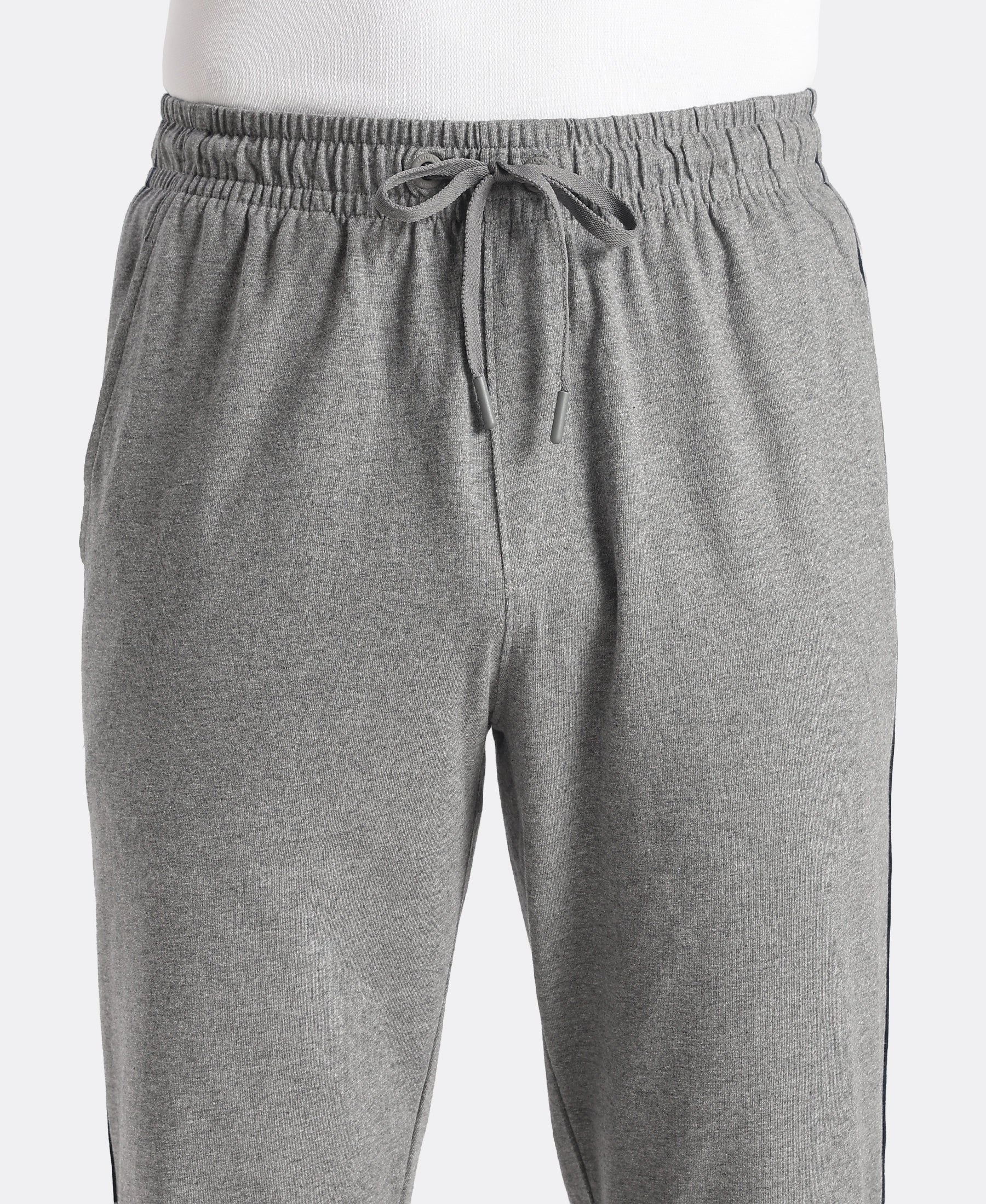 Super Combed Cotton Rich Regular Fit Trackpant with Side Pockets - Mid Grey Melange - Image 7