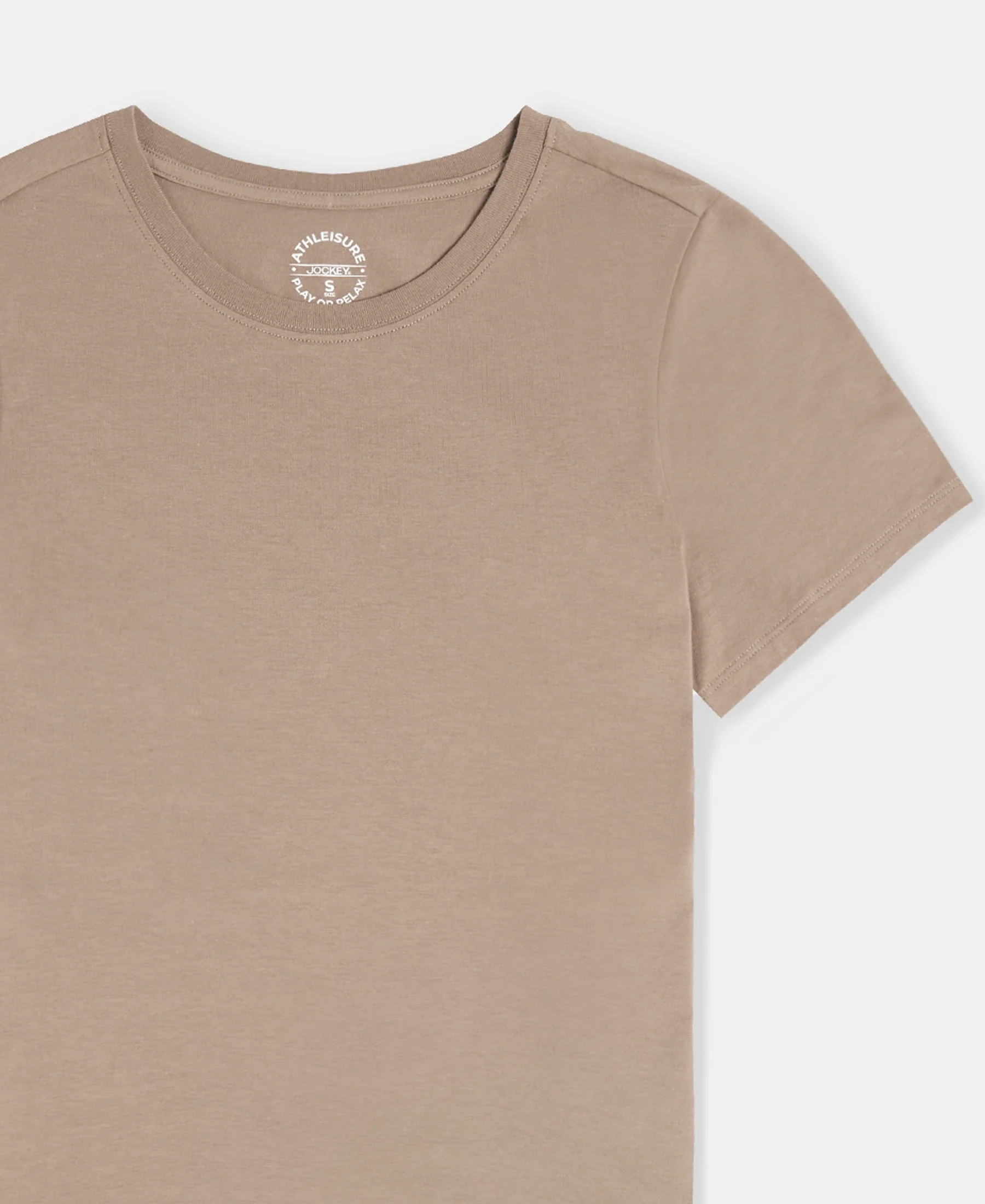 Super Combed Cotton Rich Relaxed Fit Solid Curved Hem Styled Half Sleeve T-Shirt - Desert Taupe - Image 9