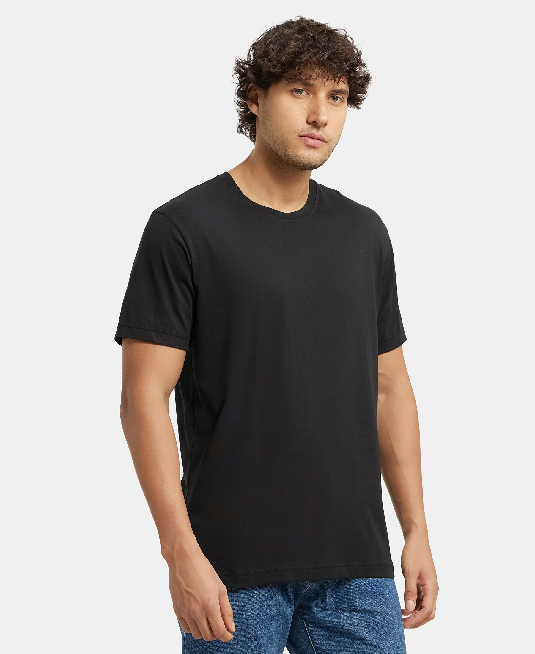 Super Combed Cotton Rich Round Neck Half Sleeve T-Shirt - Black & Navy (Pack of 2) - Image 8