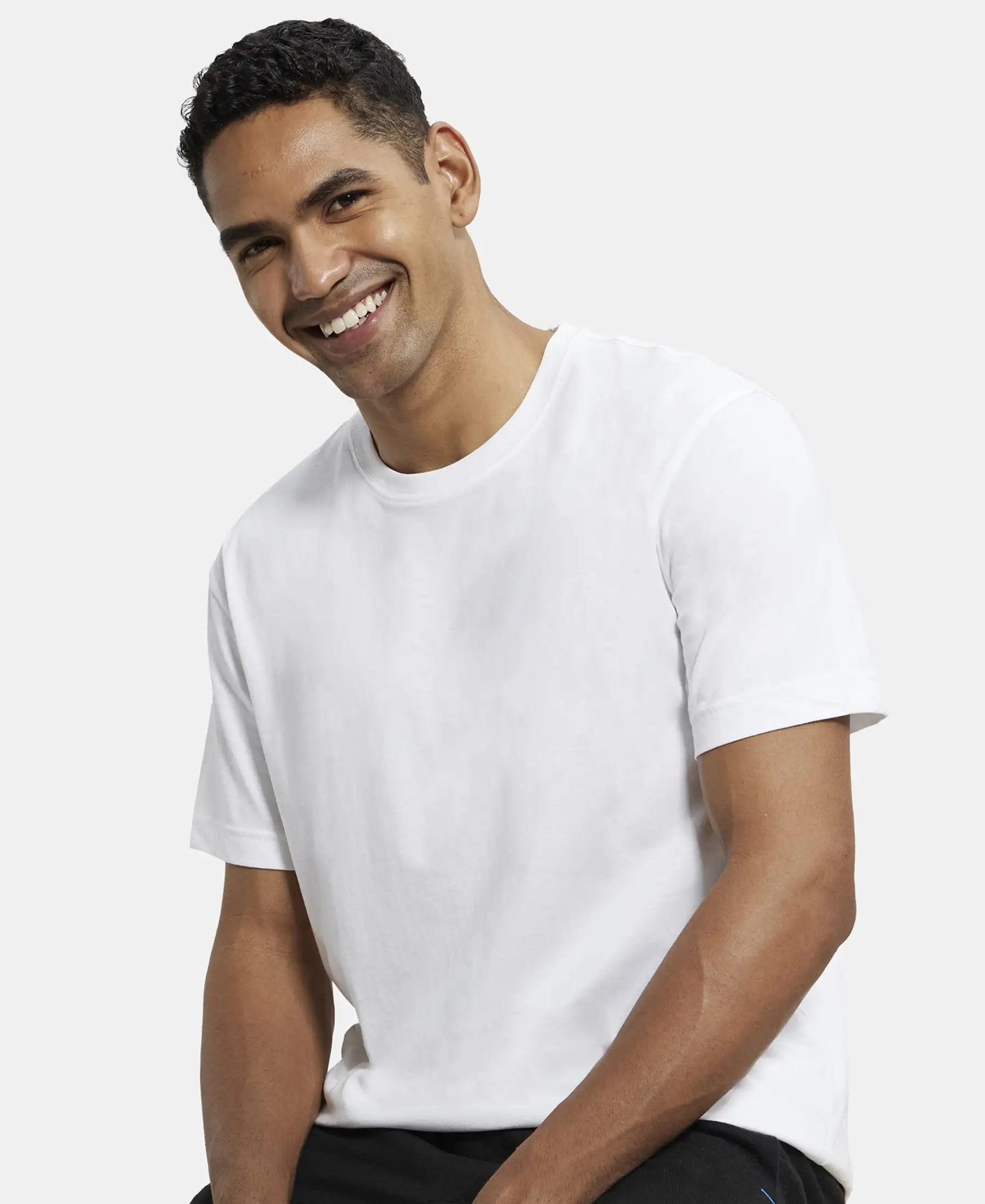 Super Combed Cotton Rich Round Neck Half Sleeve T-Shirt - Black & White (Pack of 2) - Image 13