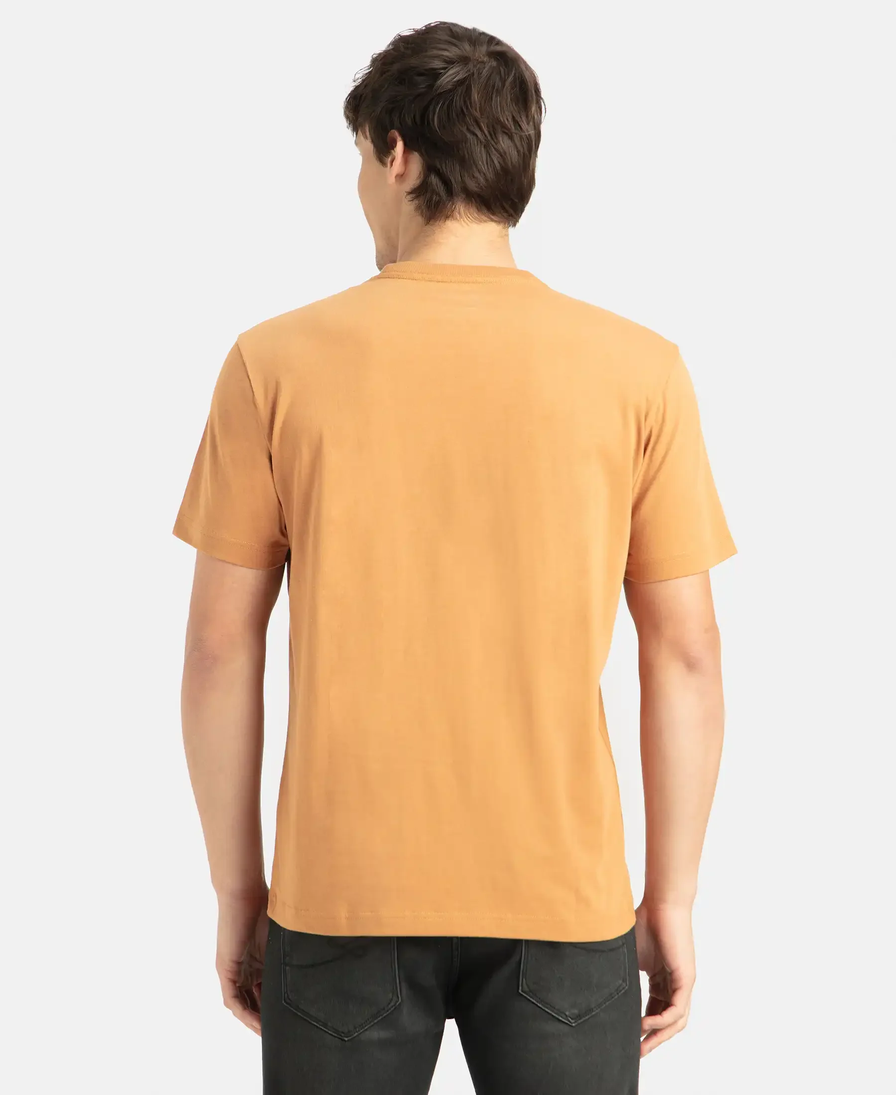 Super Combed Cotton Rich Round Neck Half Sleeve T-Shirt - Brown Sugar - Image 3