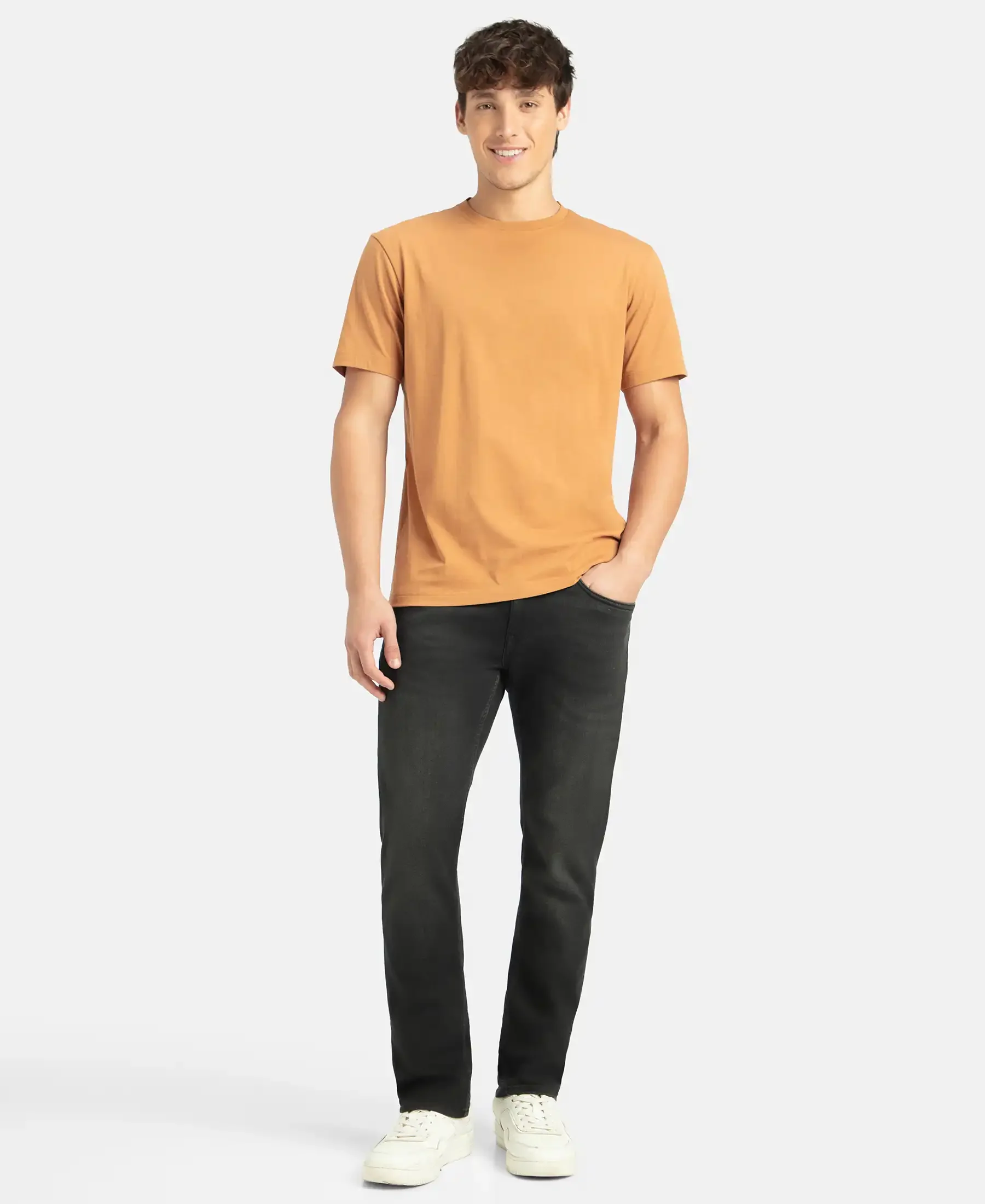 Super Combed Cotton Rich Round Neck Half Sleeve T-Shirt - Brown Sugar - Image 4