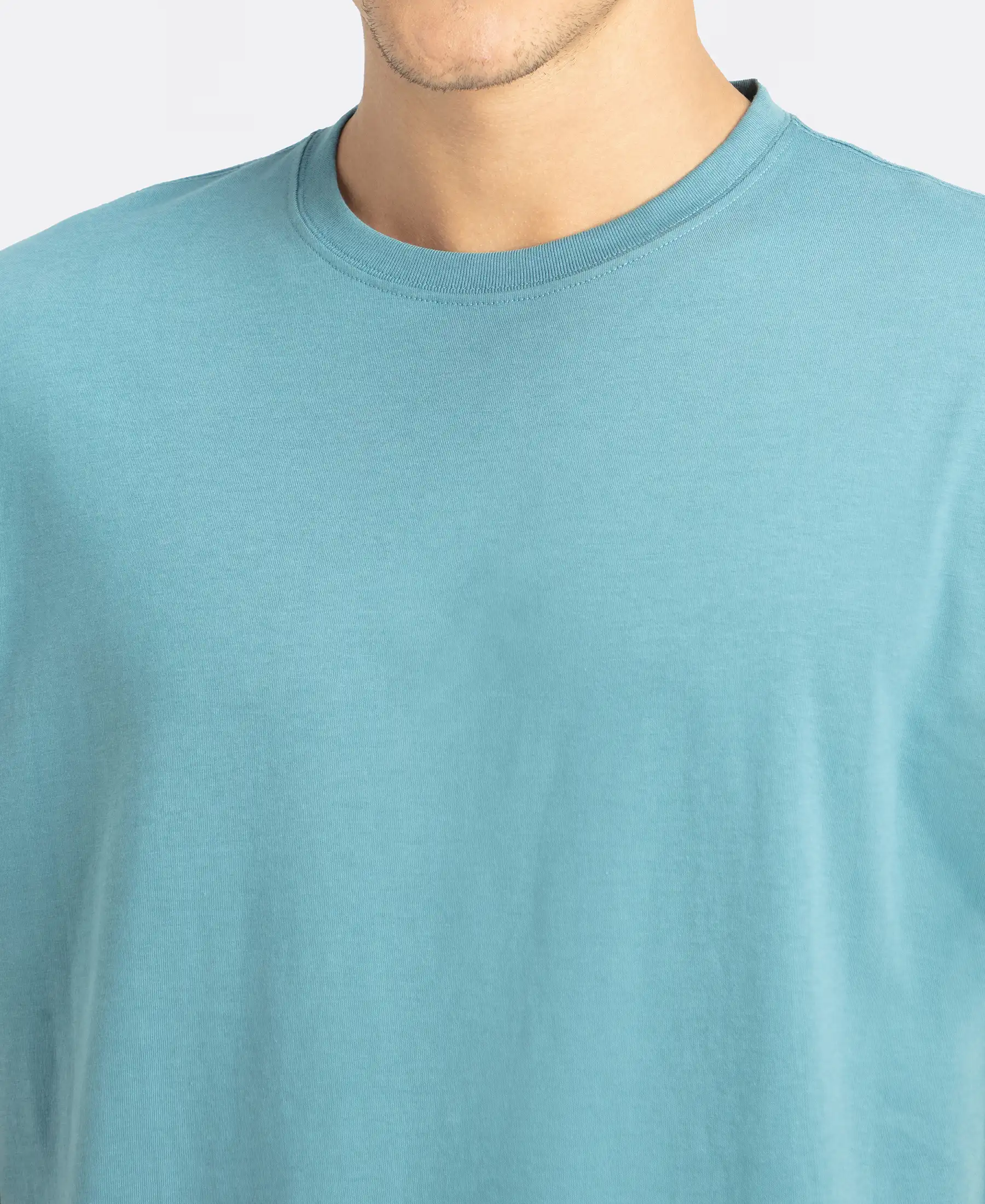 Super Combed Cotton Rich Round Neck Half Sleeve T-Shirt - Provincial Blue - Image 7