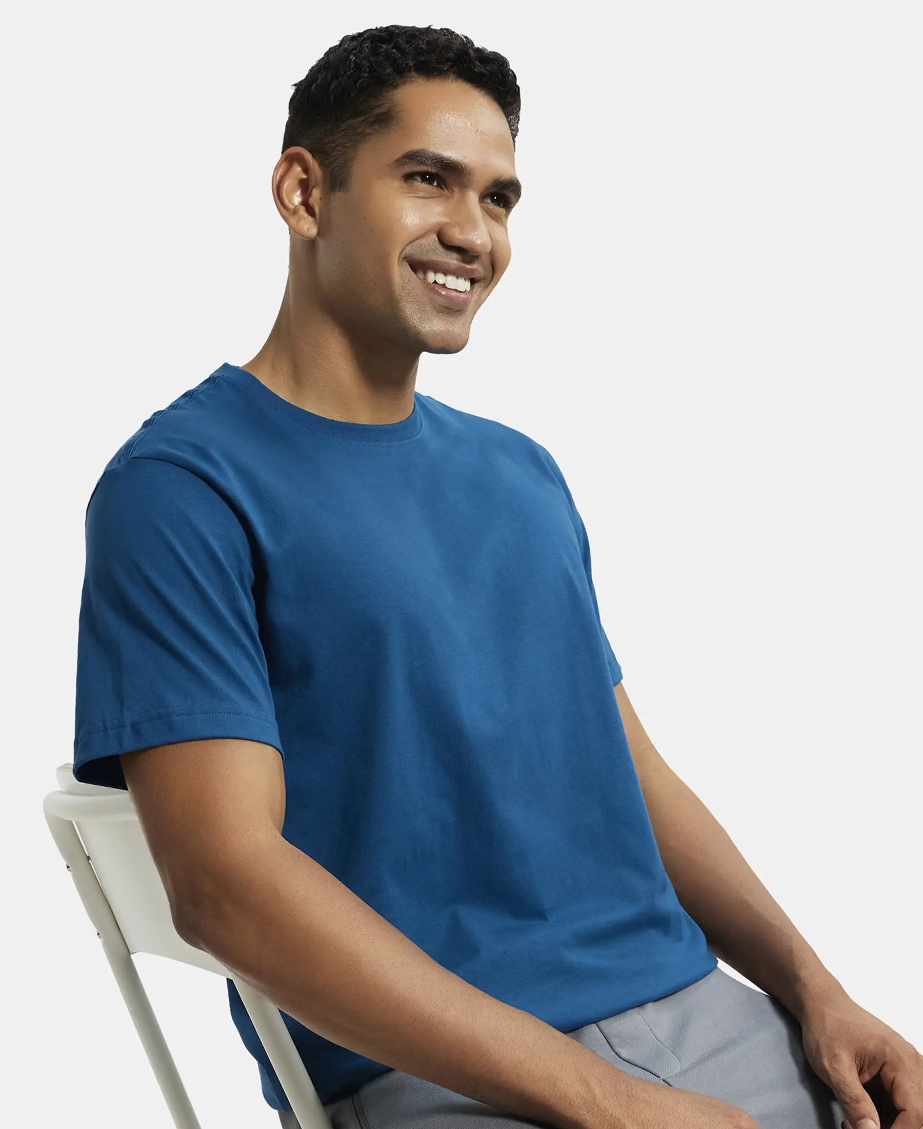 Super Combed Cotton Rich Round Neck Half Sleeve T-Shirt - Wine Tasting & Seaport Teal (Pack of 2) - Image 9