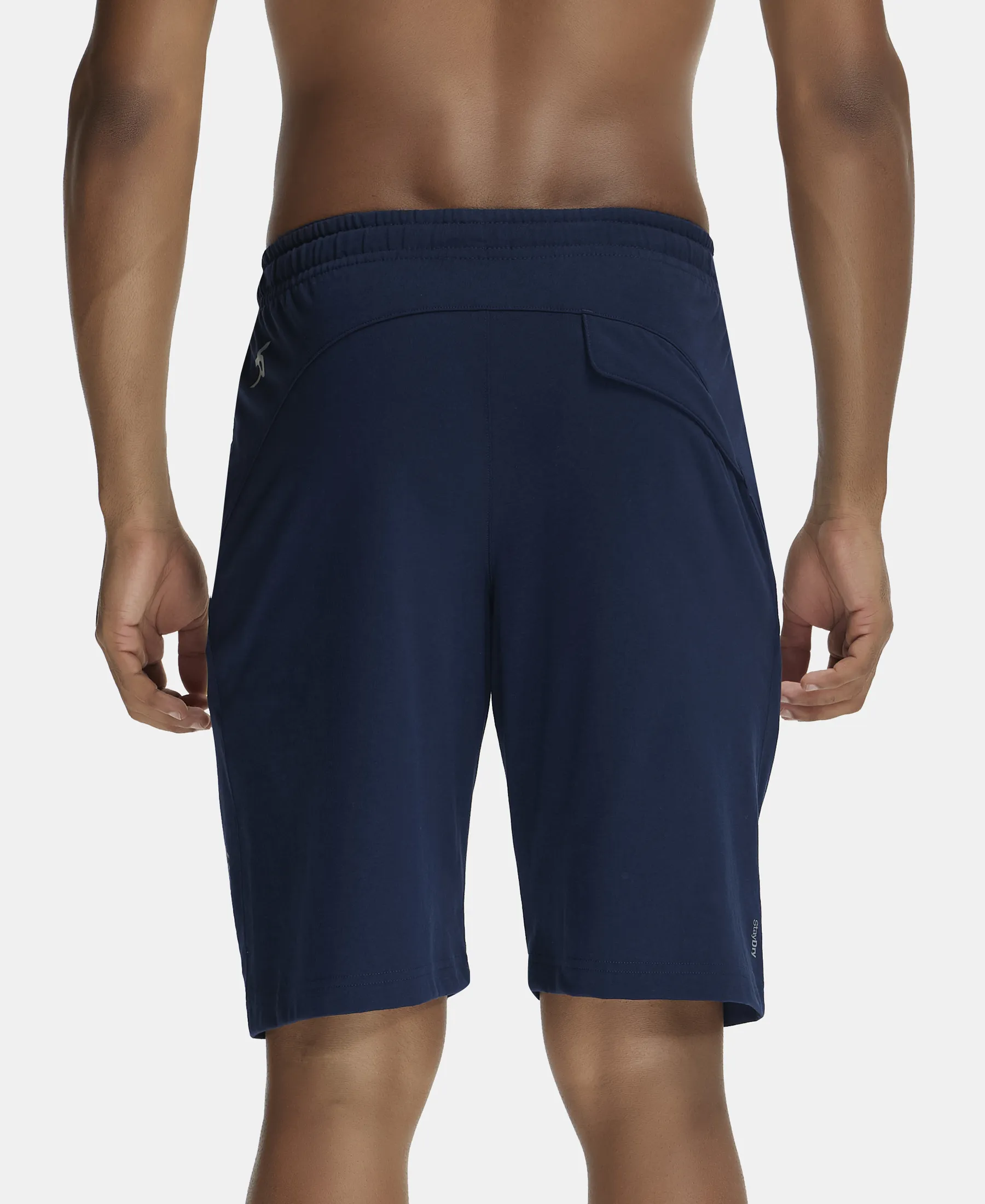 Super Combed Cotton Rich Shorts with StayFresh Treatment - Navy - Image 3