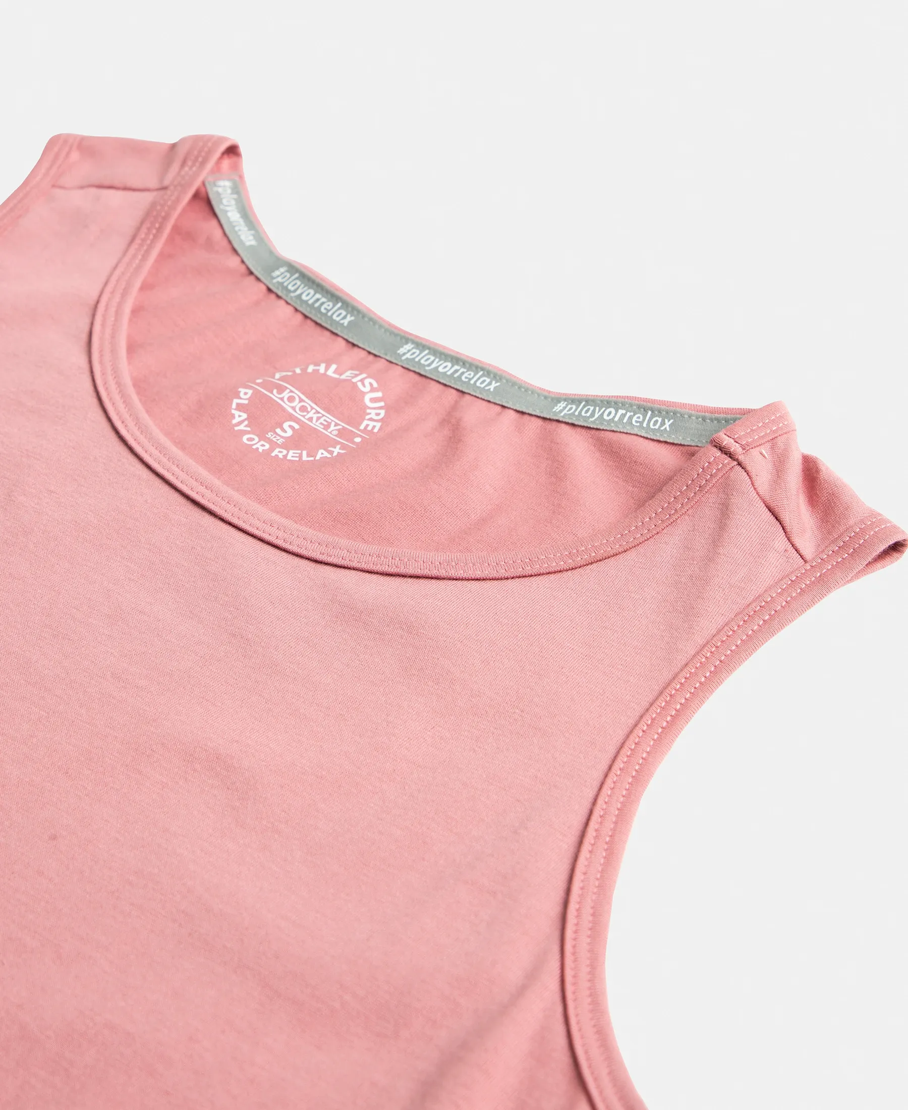 Super Combed Cotton Rich Solid Curved Hem Styled Tank Top - Brandied Apricot - Image 8